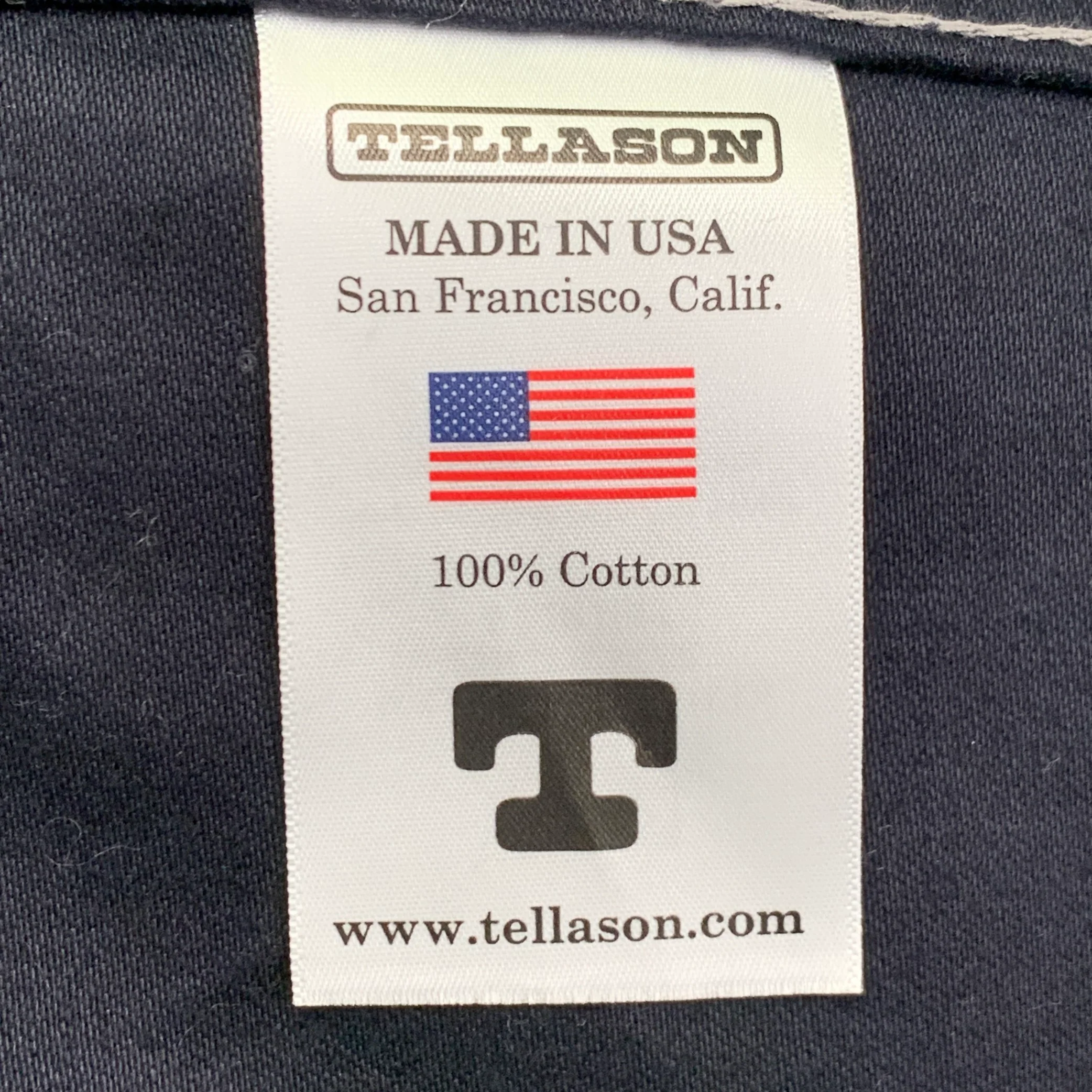 TELLASON Size S Grayford Moleskin Indigo Contrast Stitch Cotton Button Up Jacket - Image 5