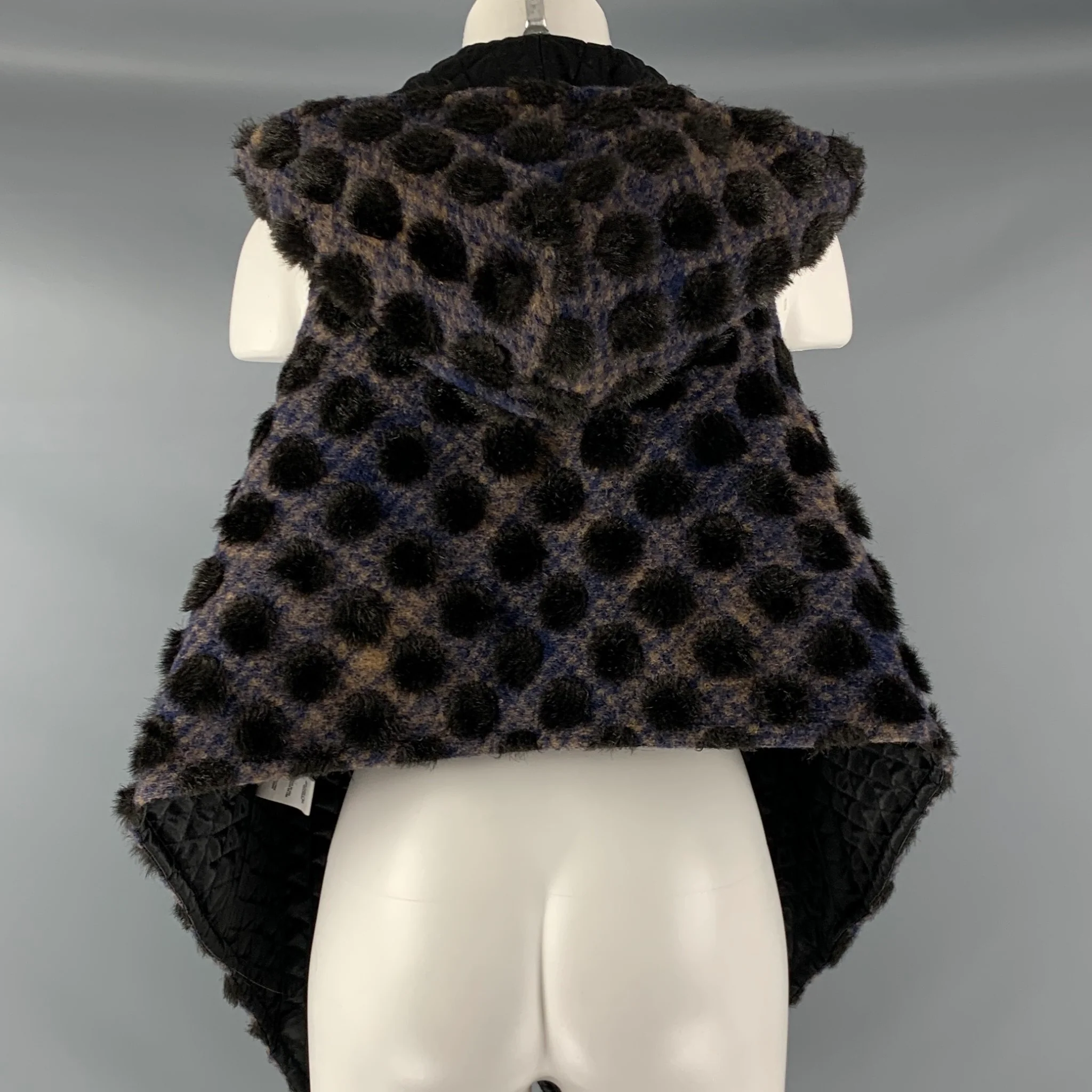 THAKOON Size S Brown Purple Wool Blend Hooded Vest - Image 3