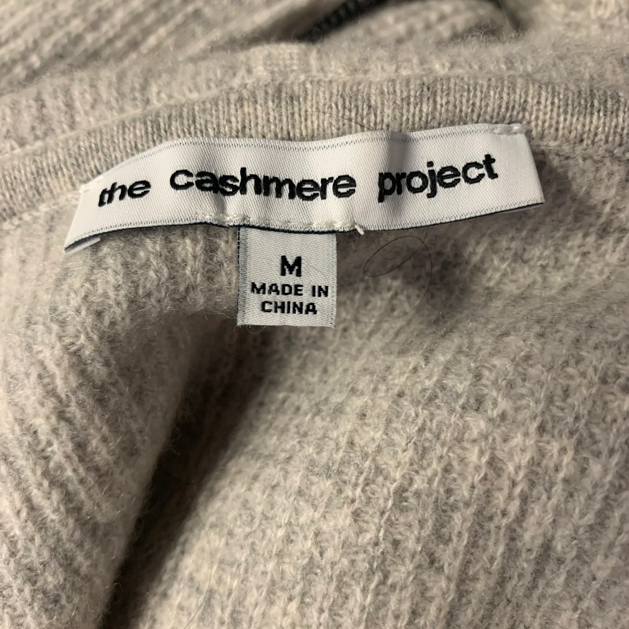 THE CASHMERE PROJECT Size M Grey Cashmere Zip Up Cardigan - Image 4