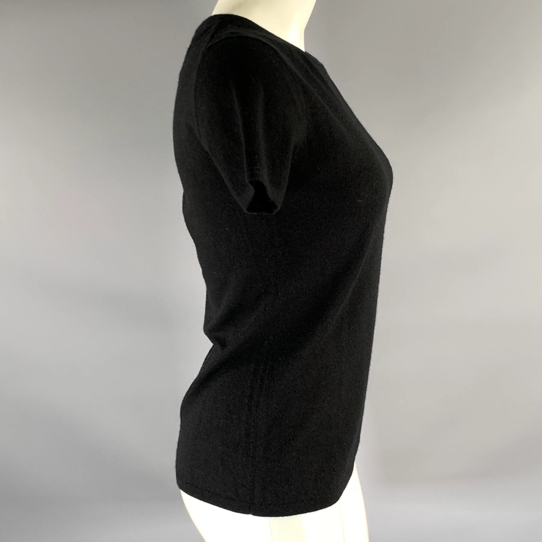 THE CASHMERE PROJECT Size S Black Cashmere T-Shirt - Image 3