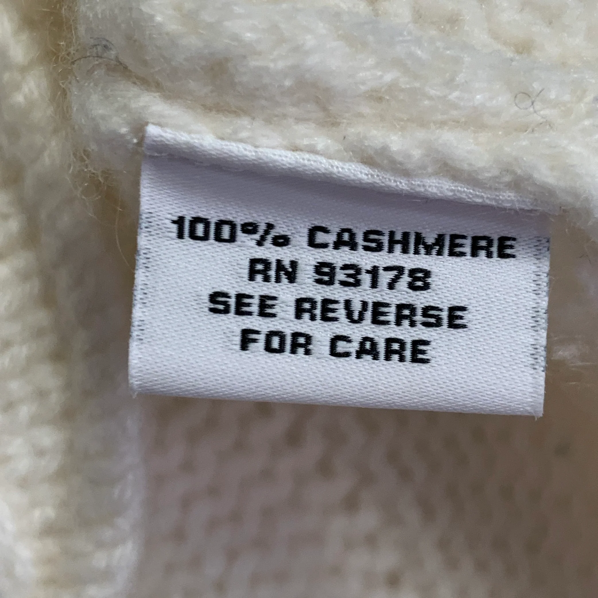 THE CASHMERE PROJECT Size S Cream Cashmere Geometric Crew Neck Sweater - Image 6