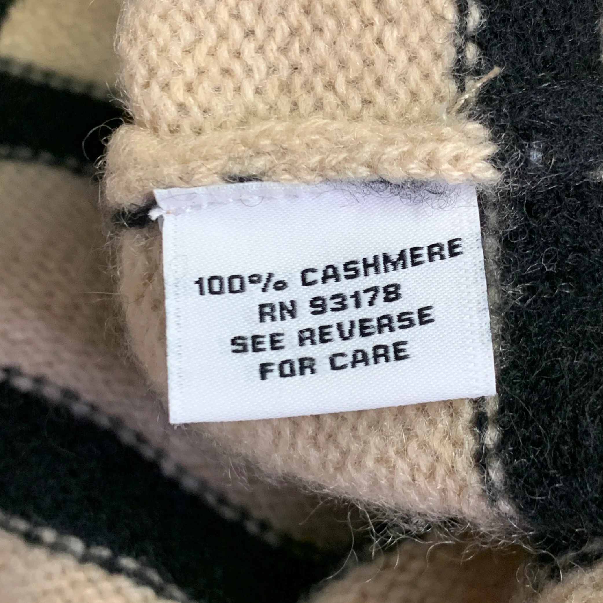 THE CASHMERE PROJECT Size XS Tan Black Cashmere Stripe Cowl Neck Sweater - Image 10