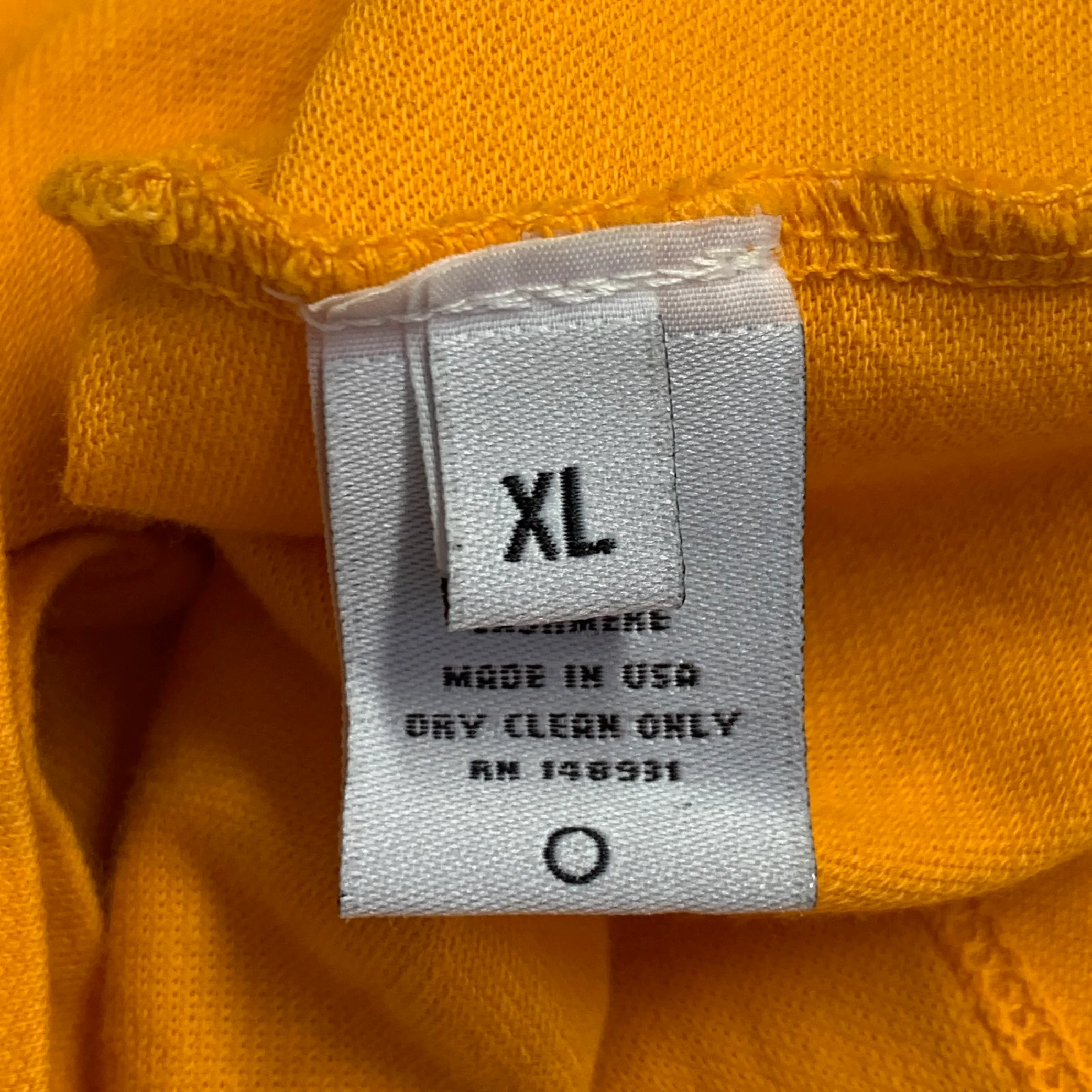 THE ELDER STATESMAN Size XL Yellow Orange Cotton Cashmere Scoop Neck T-shirt - Image 5