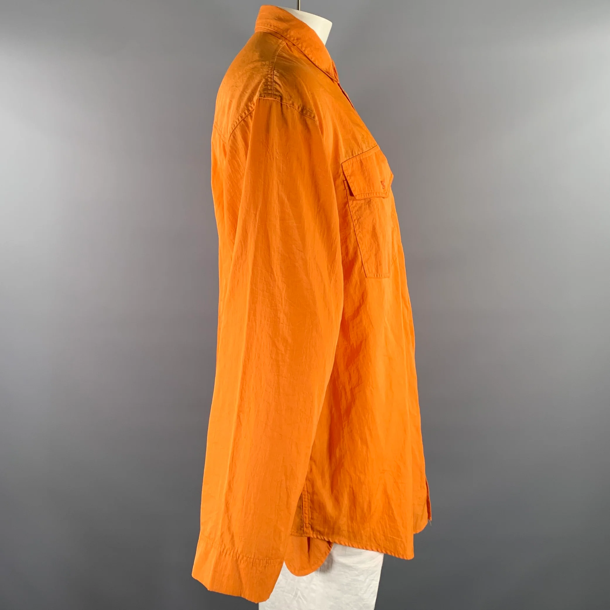 THE FRANKIE SHOP Size M Orange Polyester Oversized Long Sleeve Shirt - Image 3