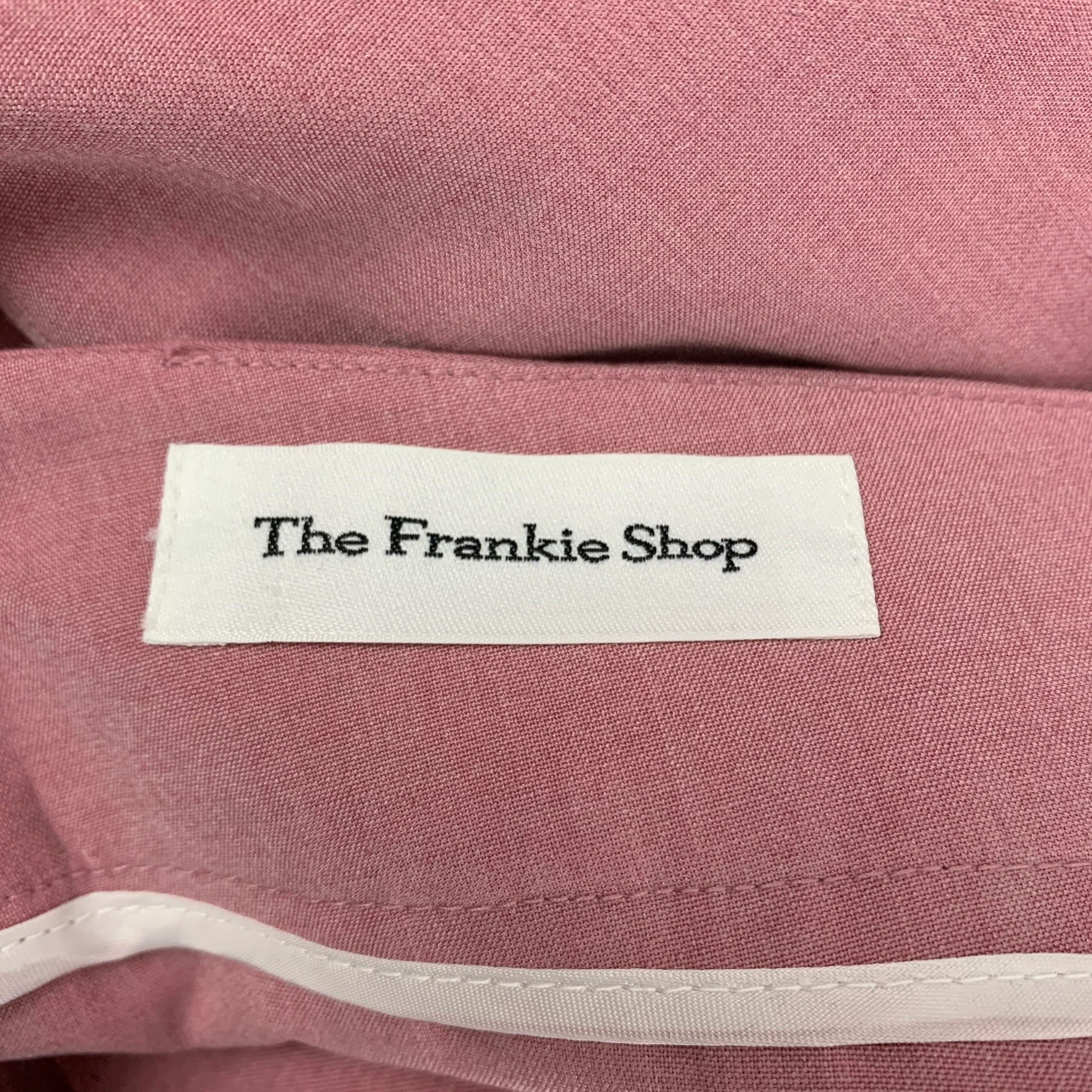 THE FRANKIE SHOP Size XS Pink Tencel Blend Pleated High Waisted Dress Pants - Image 4