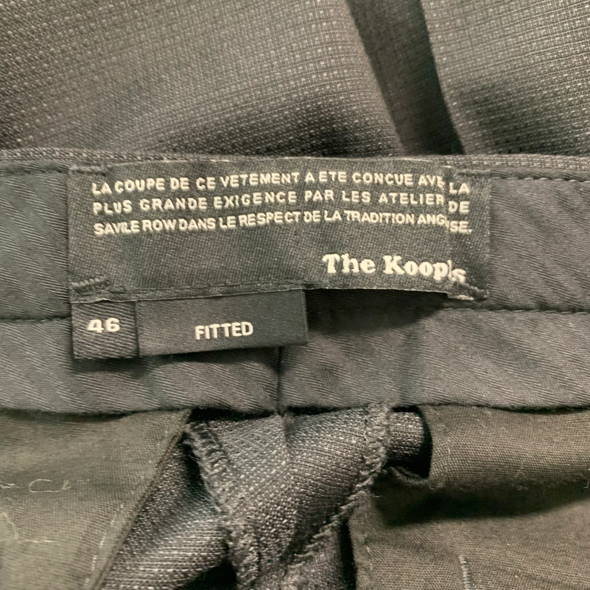 THE KOOPLES Size 30 Black Solid Wool Tuxedo Dress Pants - Image 3