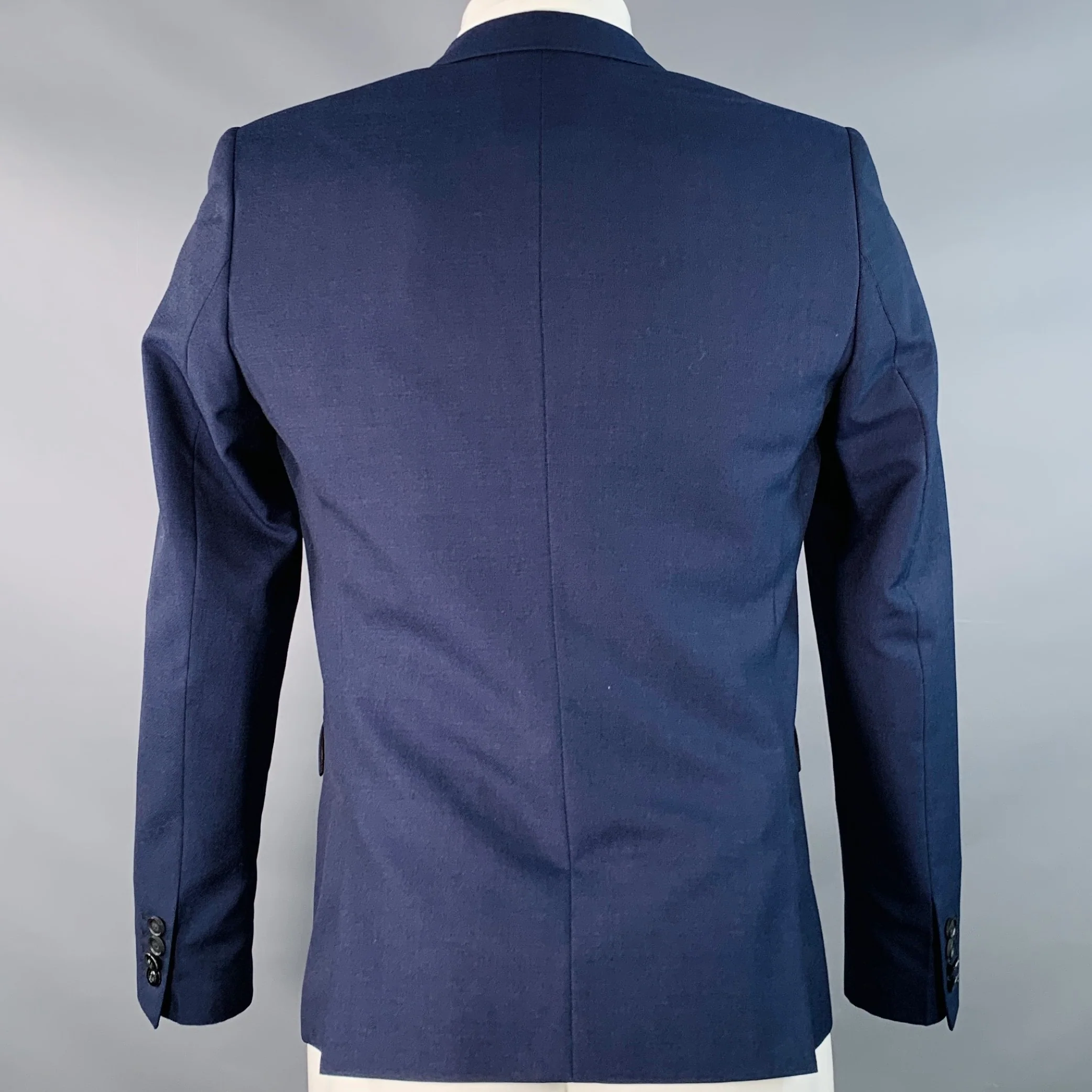 THE KOOPLES Size 34 Navy Wool Notch Lapel Sport Coat - Image 2