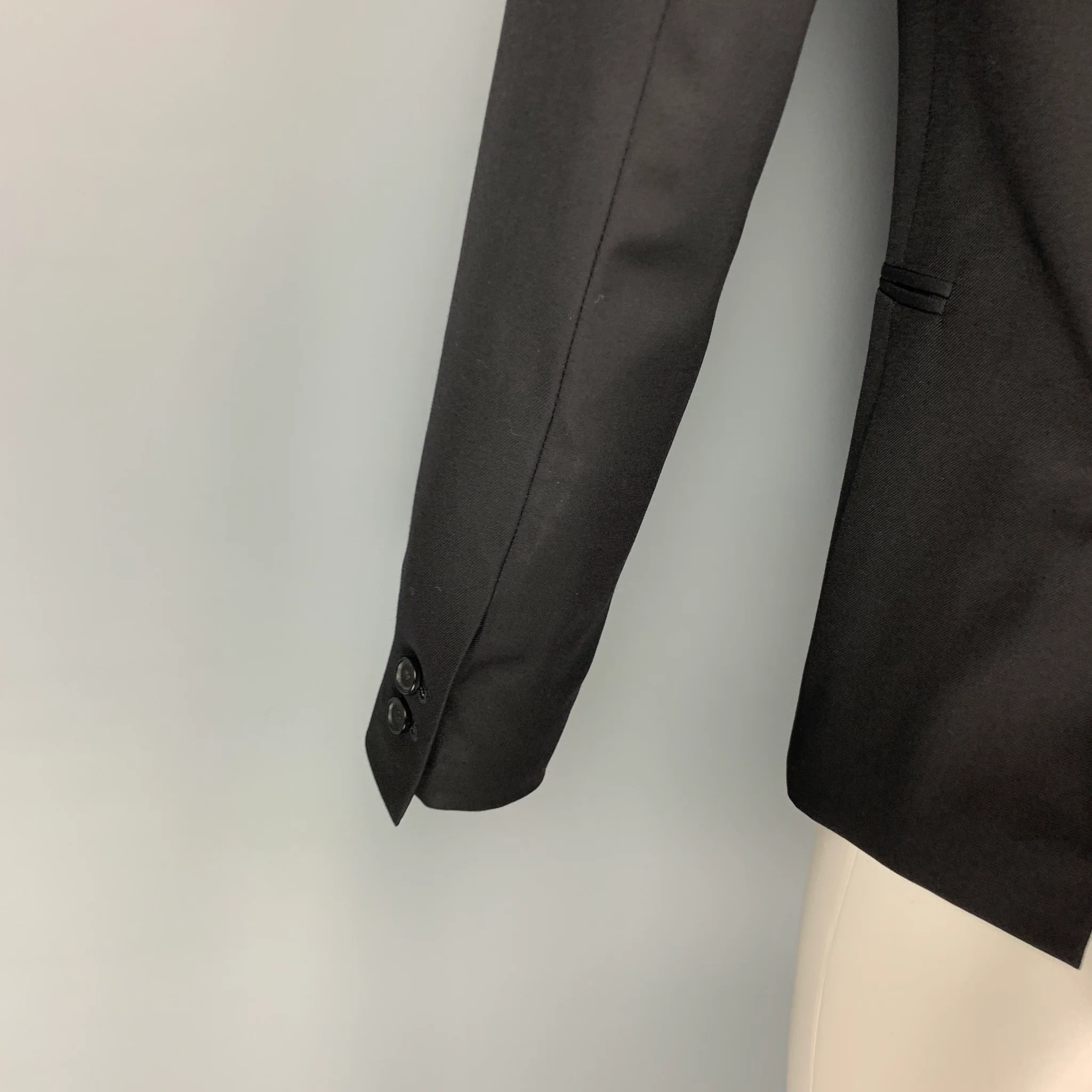 THE KOOPLES Size 36 Black Wool Peak Lapel Sport Coat - Image 4