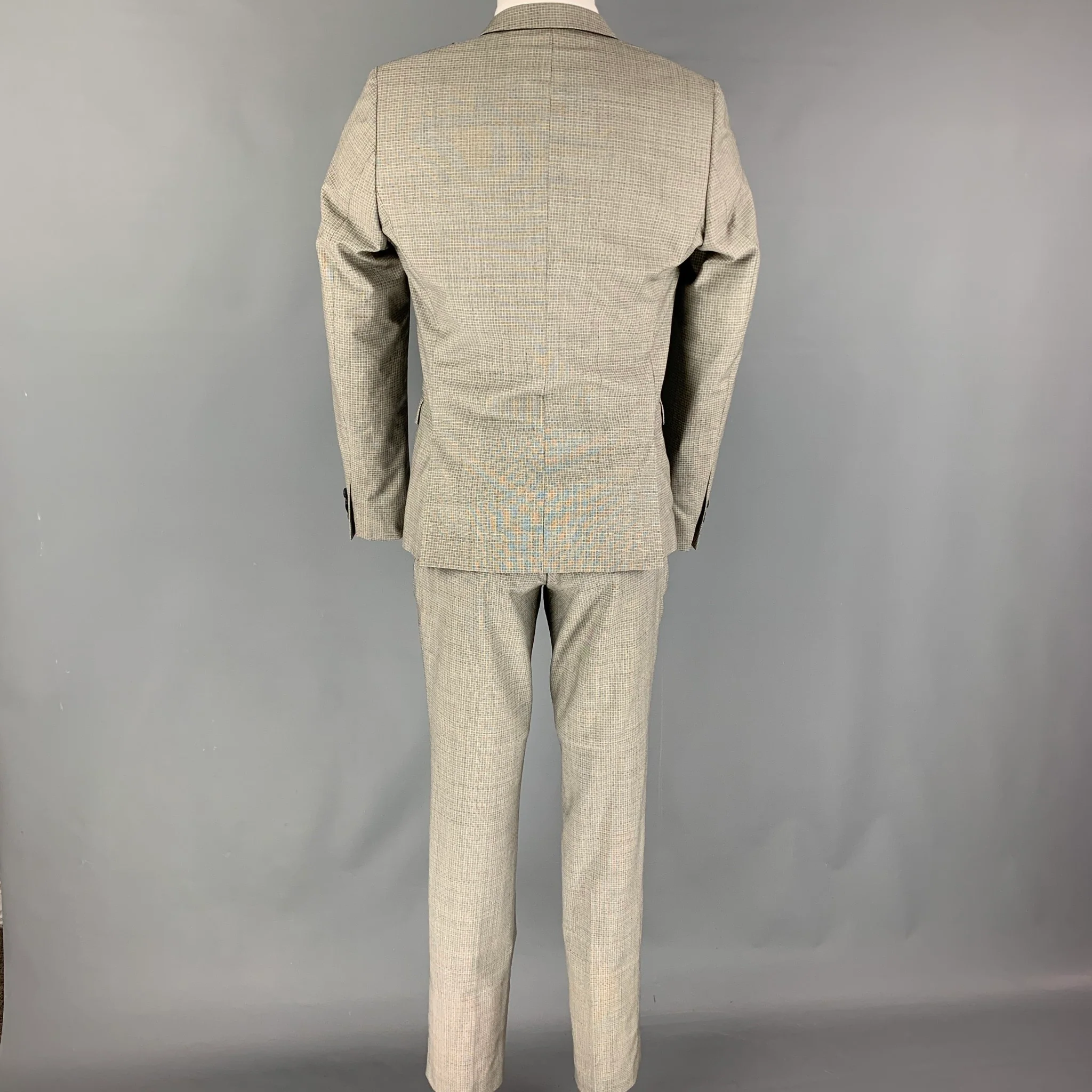 THE KOOPLES Size 36 Grey Black Wool Mohair Peak Lapel Suit - Image 3