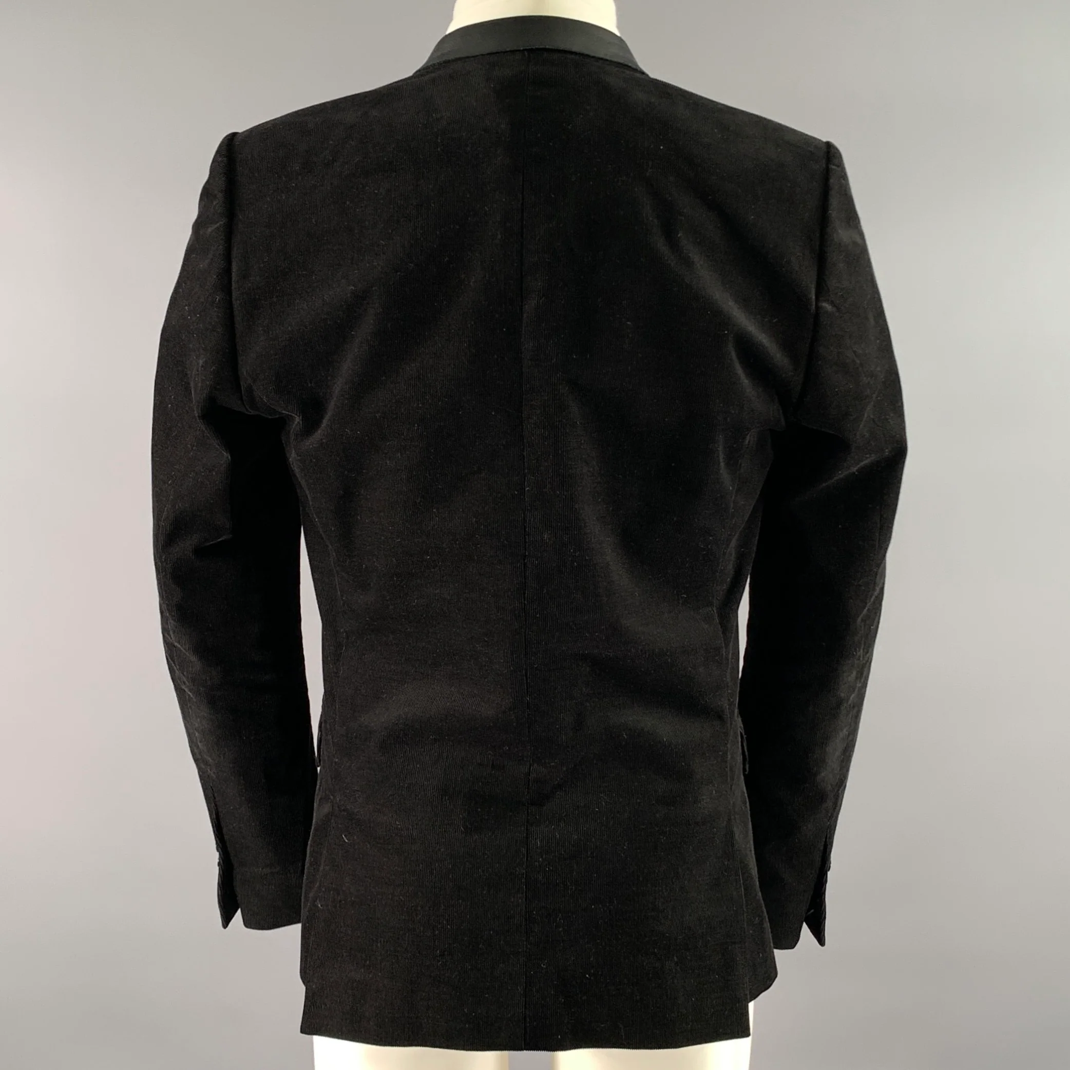 THE KOOPLES Size 38 Black Corduroy Cotton Blend Notch Lapel Sport Coat - Image 4
