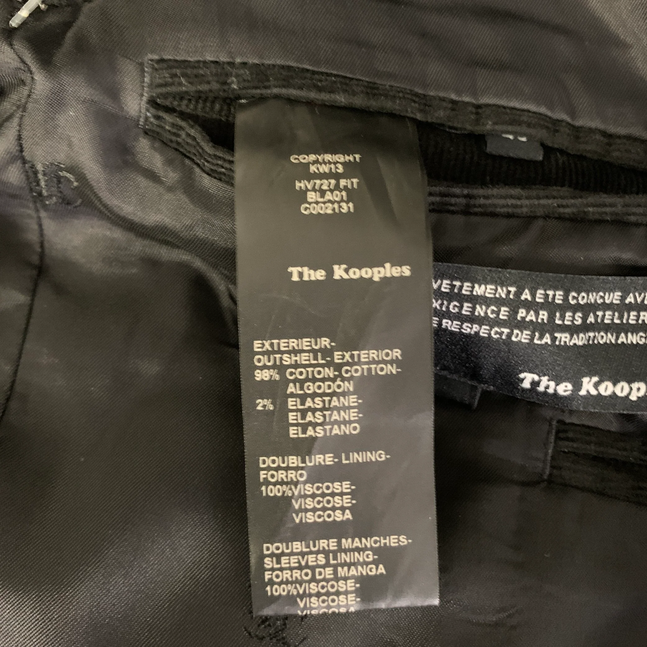THE KOOPLES Size 38 Black Corduroy Cotton Blend Notch Lapel Sport Coat - Image 6