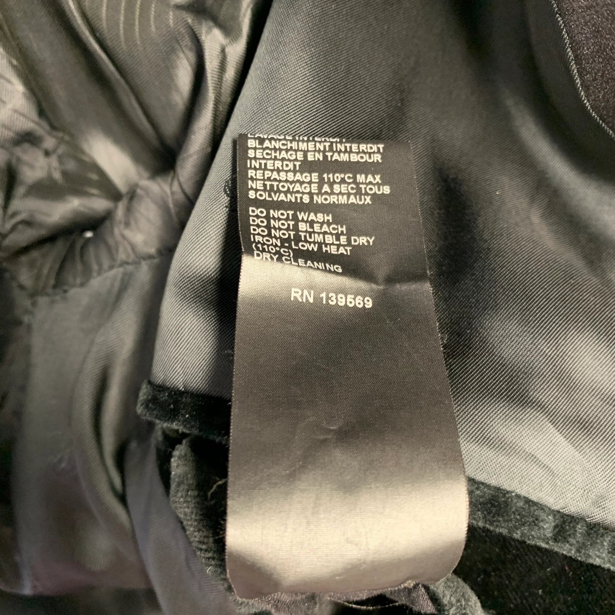 THE KOOPLES Size 38 Black Velvet Cotton Velvet Shawl Sport Coat - Image 10