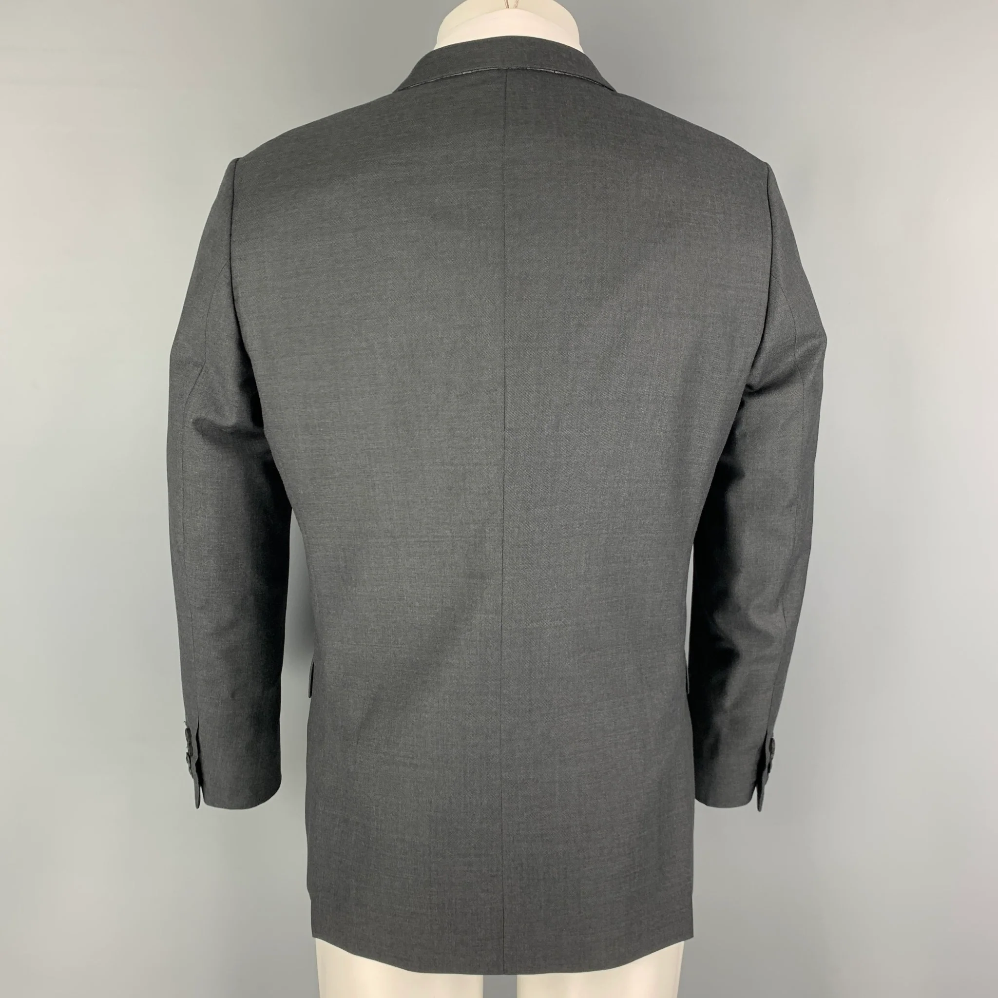 THE KOOPLES Size 38 Charcoal Wool Peak Lapel Sport Coat - Image 3