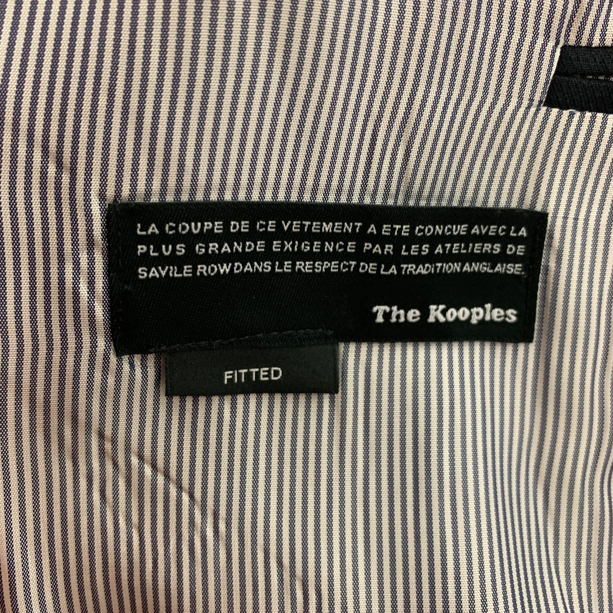 THE KOOPLES Size 38 Navy Cotton Linen Peak Lapel Sport Coat - Image 7