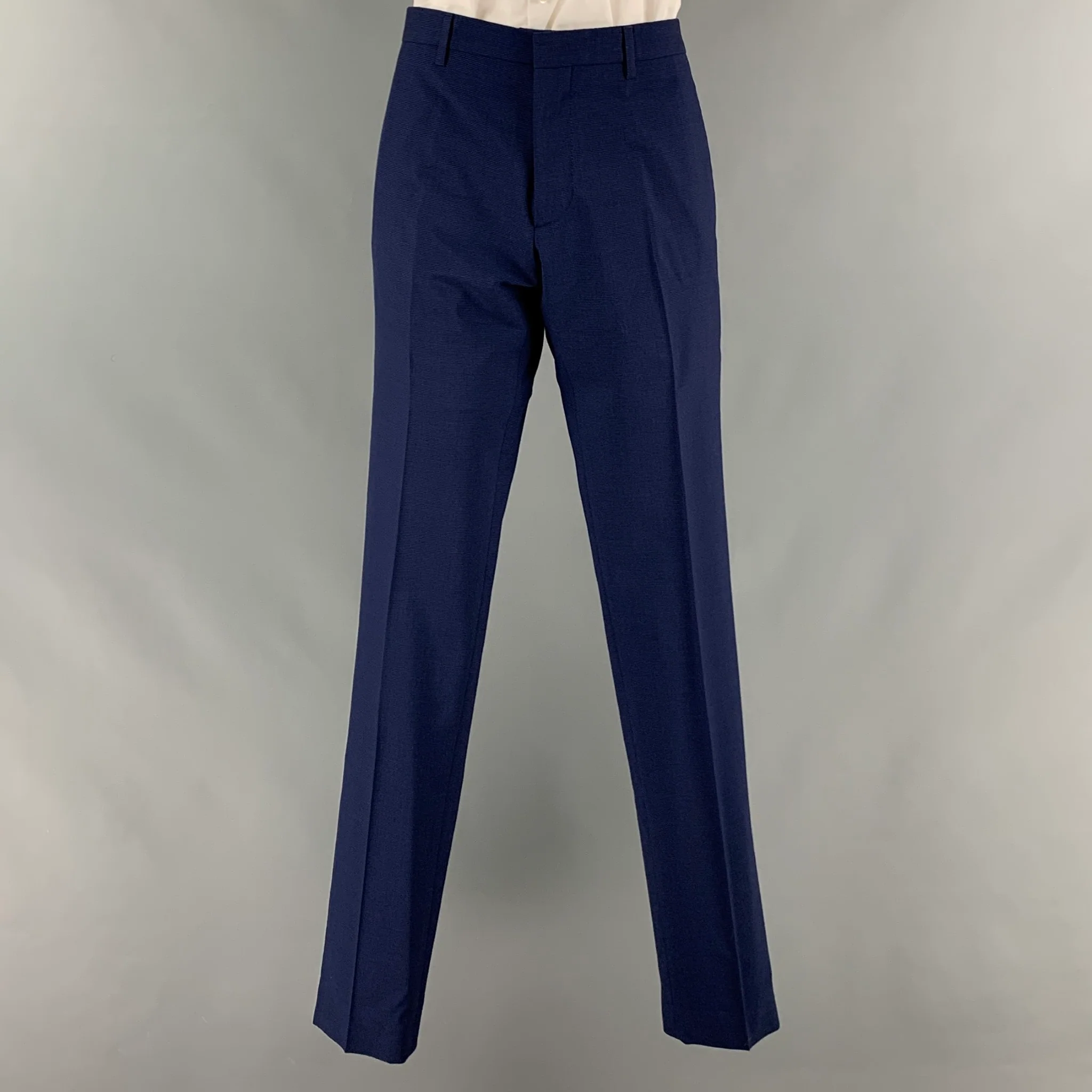 THE KOOPLES Size 38 Navy Houndstooth Wool Single Breasted Suit - Image 5