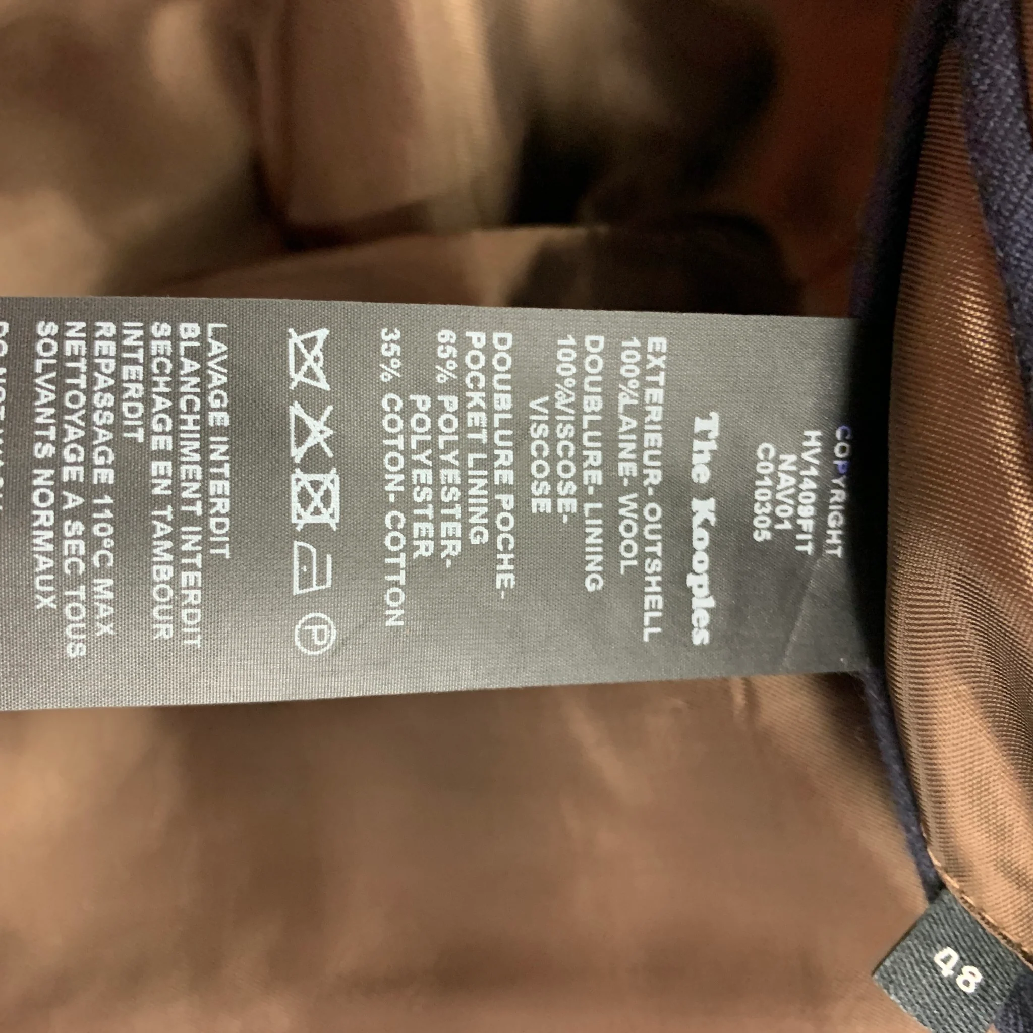 THE KOOPLES Size 38 Navy Wool Notch Lapel Sport Coat - Image 6