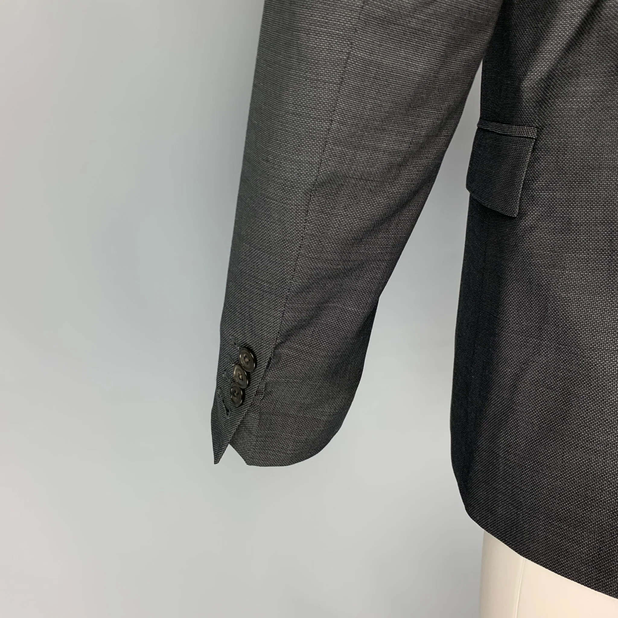 THE KOOPLES Size 40 Charcoal Wool Notch Lapel Sport Coat - Image 4