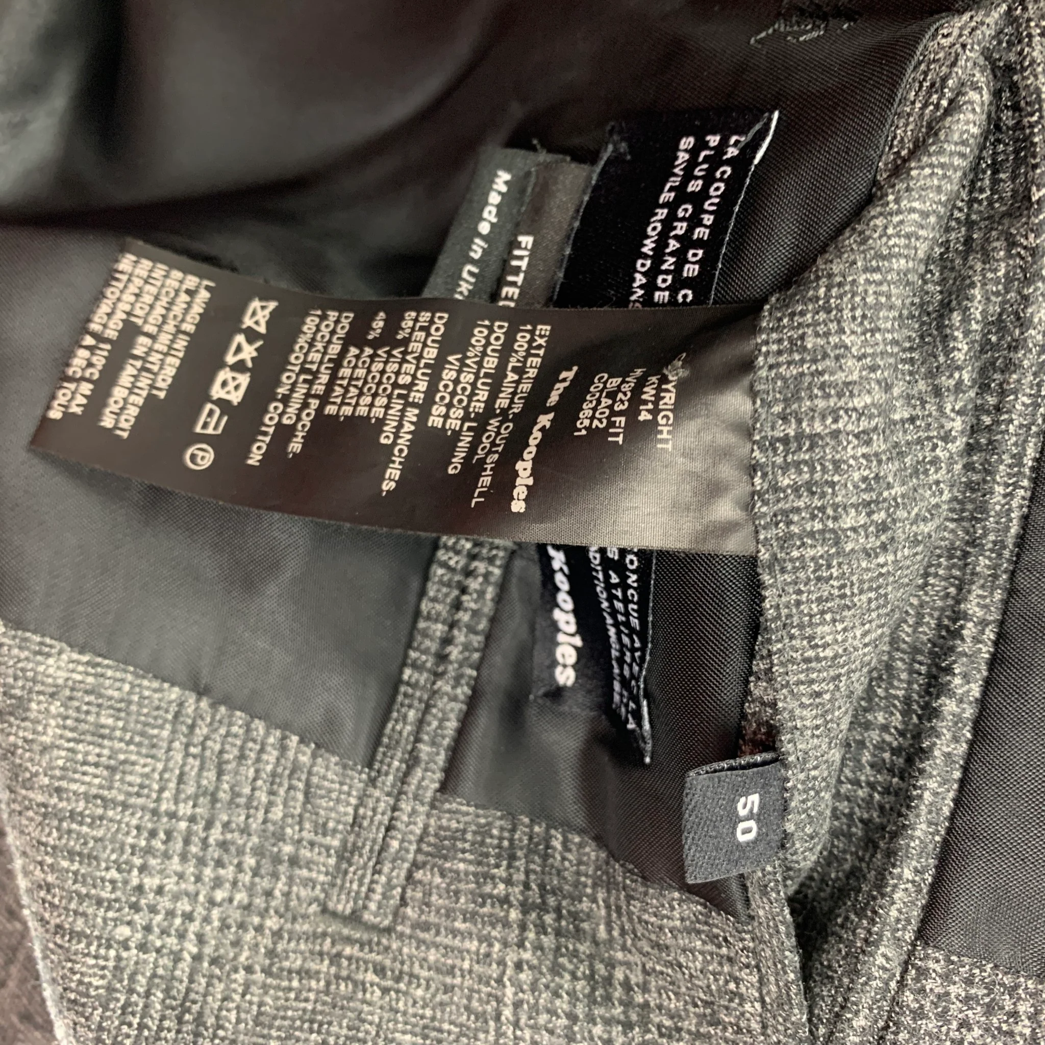 THE KOOPLES Size 40 Dark Gray Glenplaid Wool Peak Lapel Sport Coat - Image 5