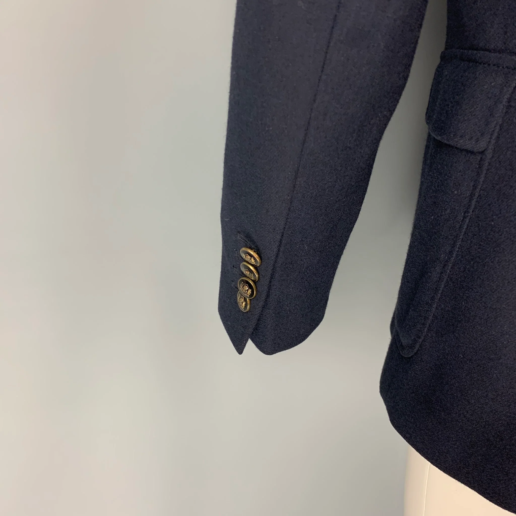 THE KOOPLES Size 40 Navy Cashmere Peak Lapel Sport Coat - Image 4