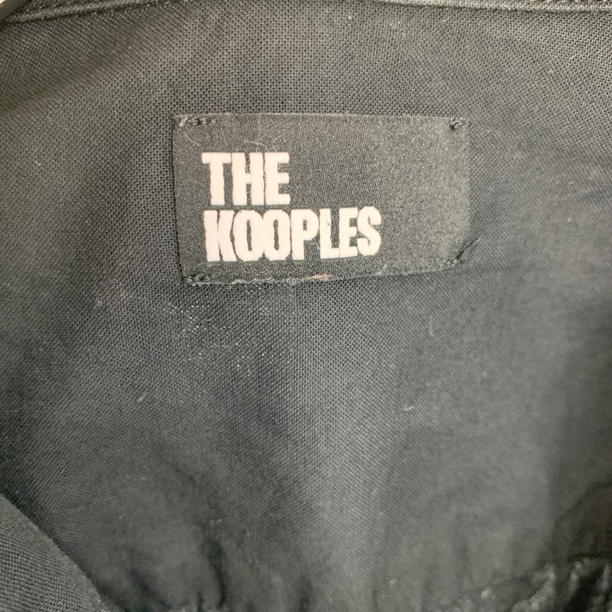 THE KOOPLES Size L Black Solid Cotton Hidden Placket Long Sleeve Shirt - Image 4