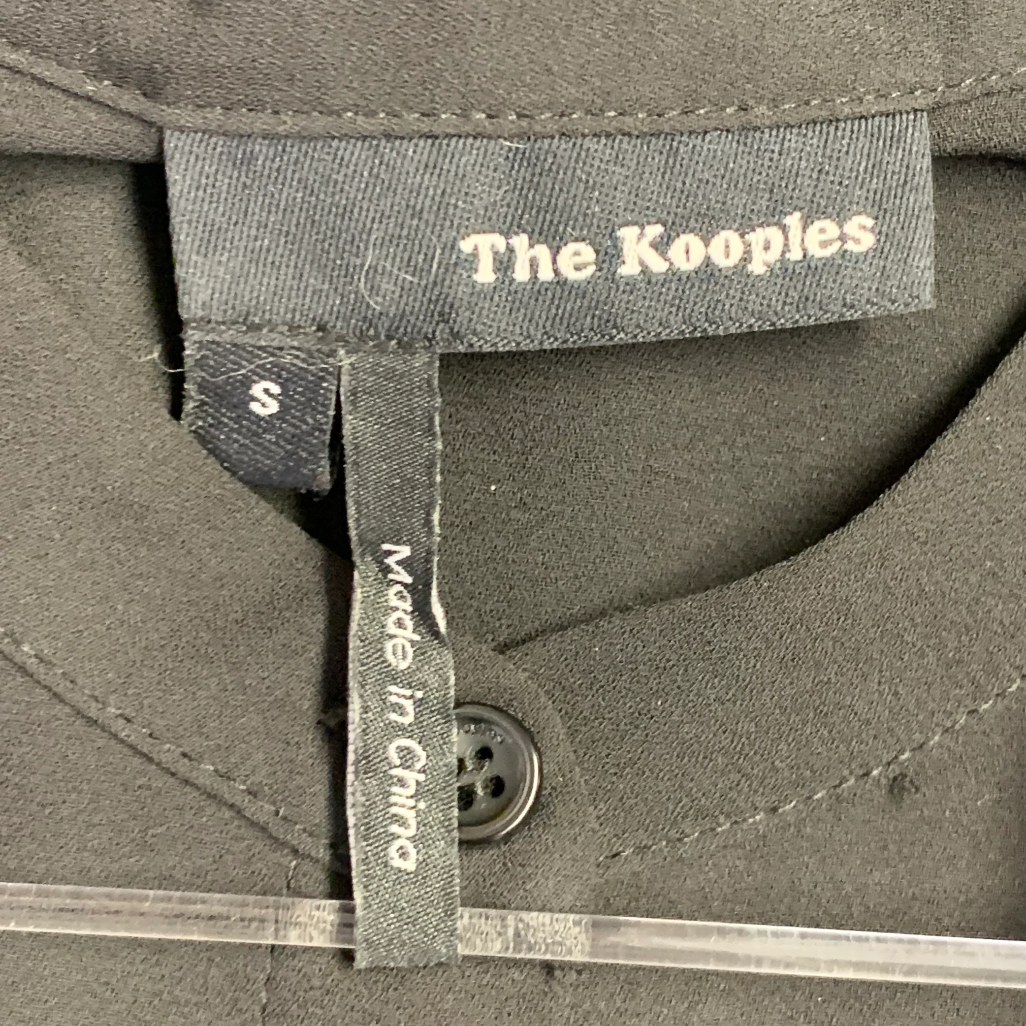 THE KOOPLES Size S Black Polyester Collarless Lace Trim Hidden Buttons Blouse - Image 6