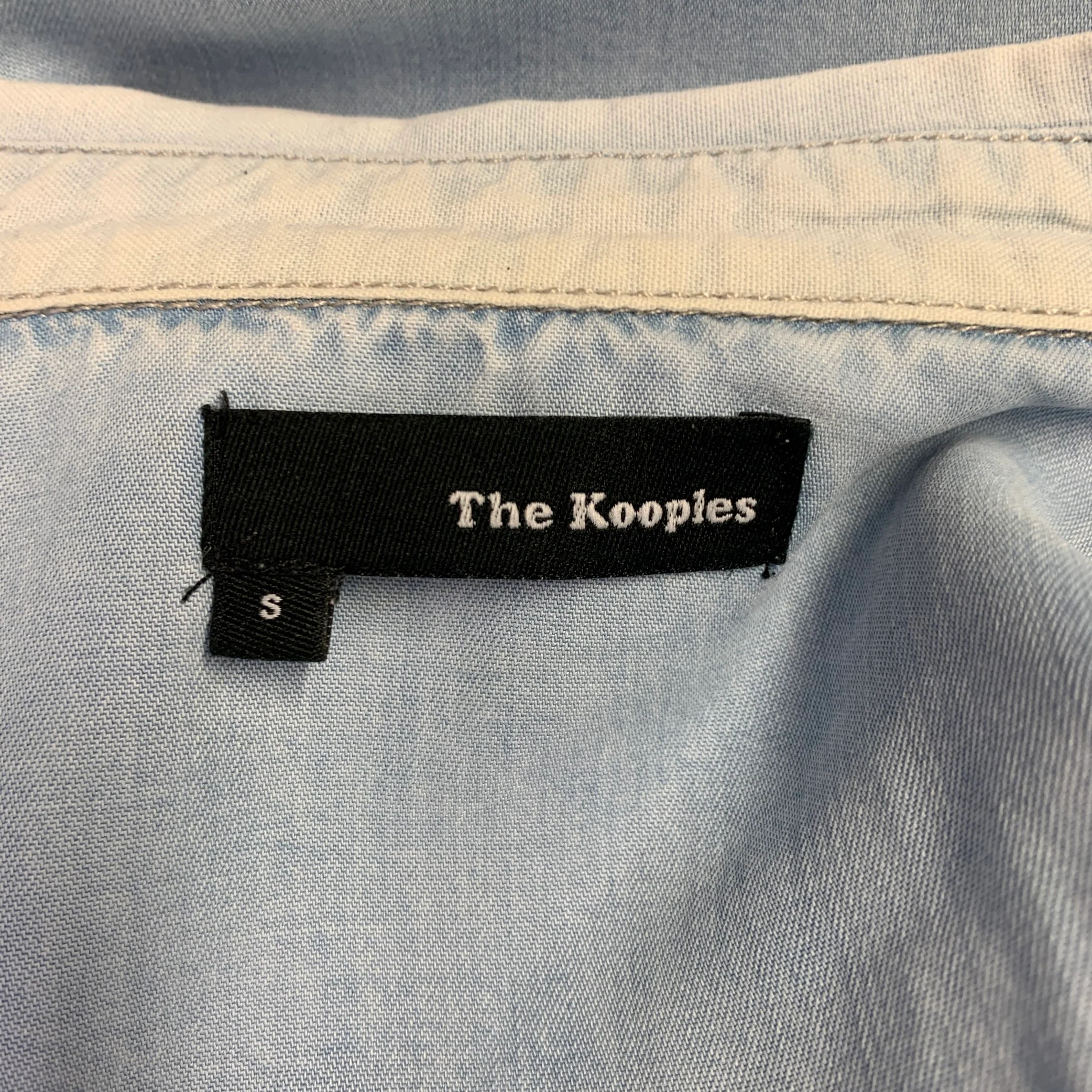 THE KOOPLES Size S Blue Light Blue Tencel Long Sleeve Shirt - Image 6
