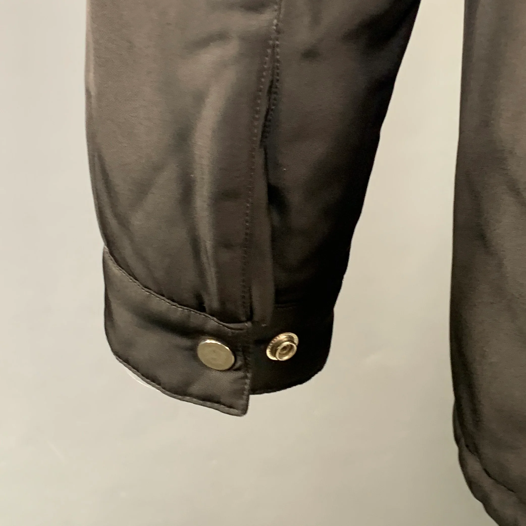 THE KOOPLES Size XL Black Polyester Leather Trim Hooded Coat - Image 5