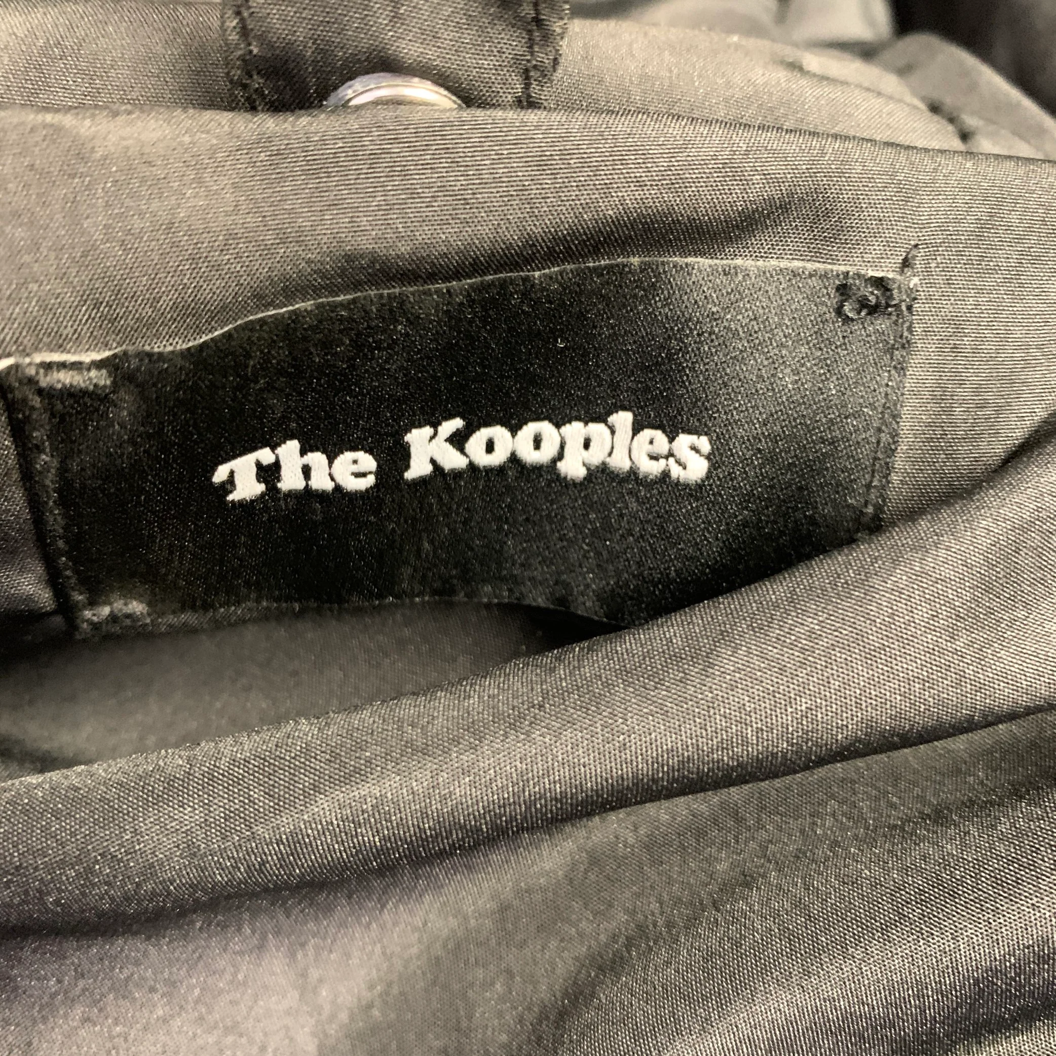 THE KOOPLES Size XL Black Polyester Leather Trim Hooded Coat - Image 6