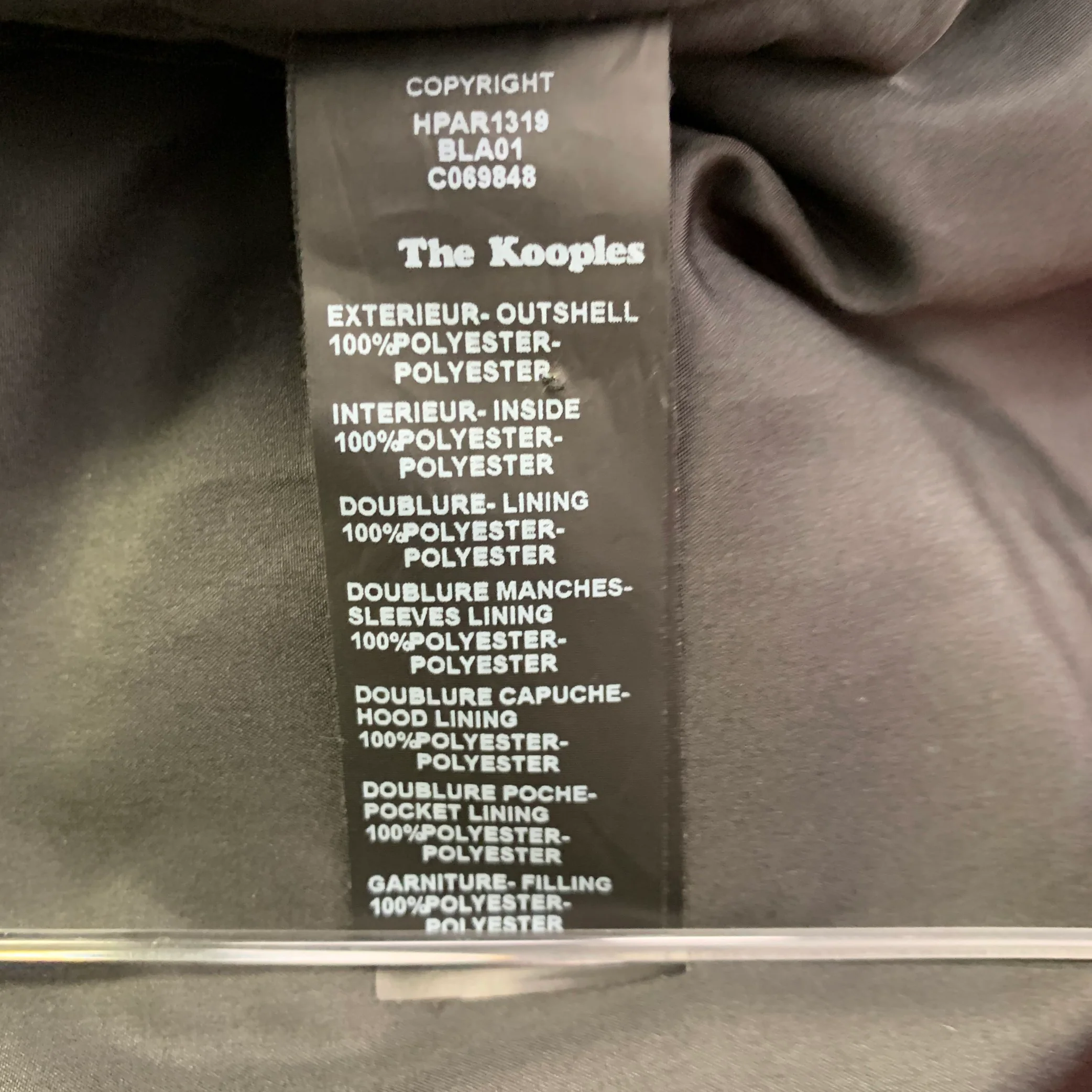 THE KOOPLES Size XL Black Polyester Leather Trim Hooded Coat - Image 8