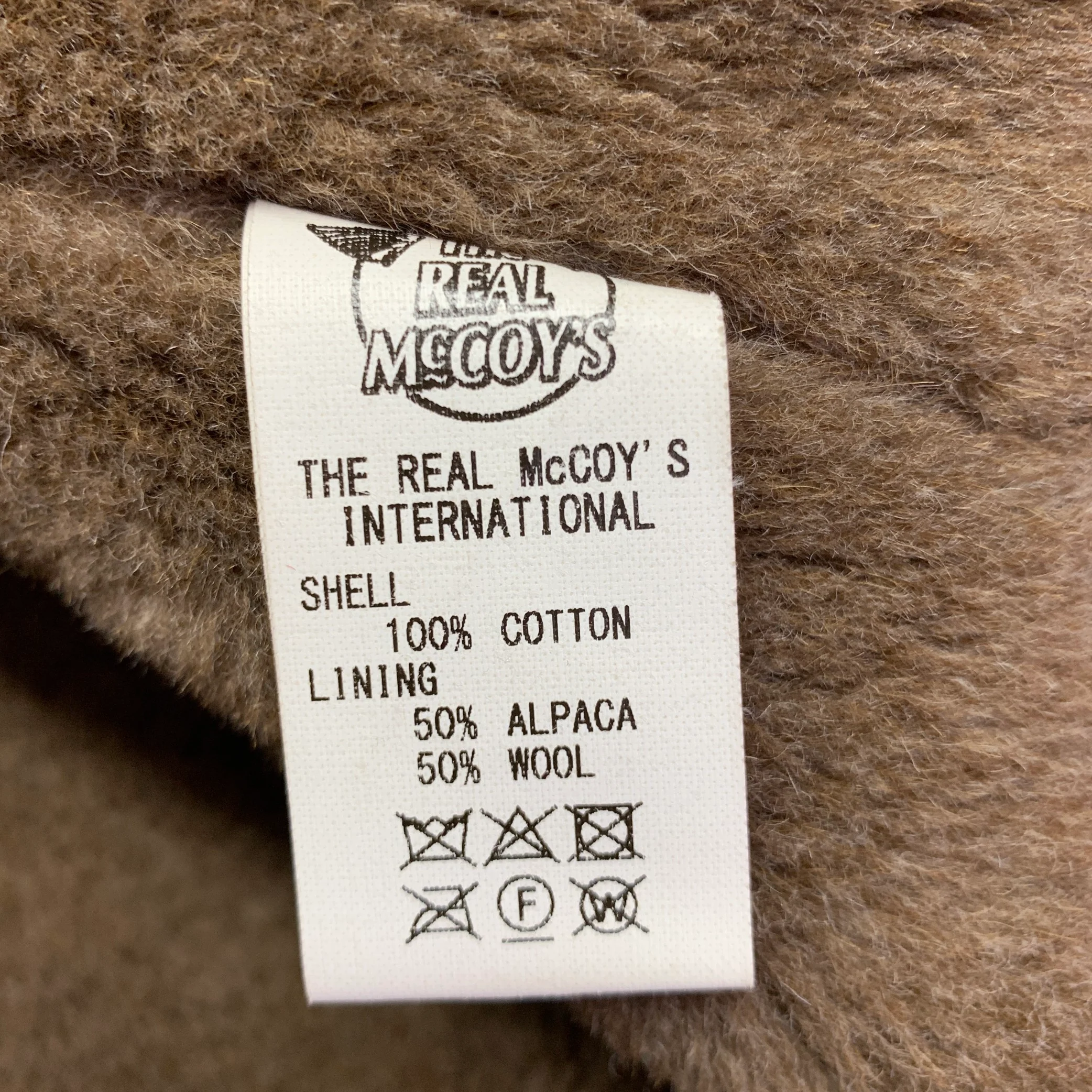 THE REAL MCCOY'S Size 36 Khaki Brown Cotton Zip & Buttons Jacket - Image 5
