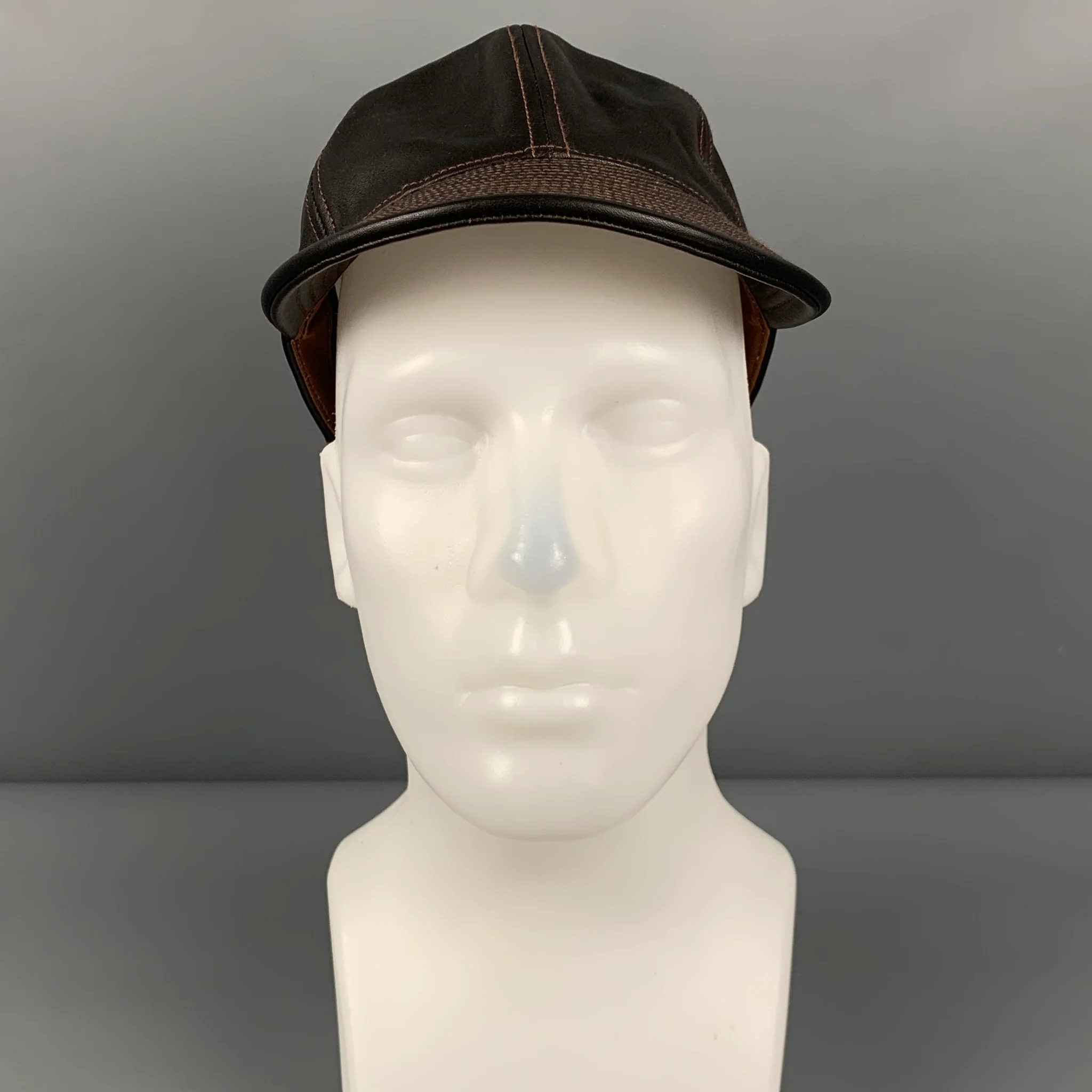 THE REAL MCCOY'S Size 7 1/2 Brown Horsehide Leather Hat - Image 2