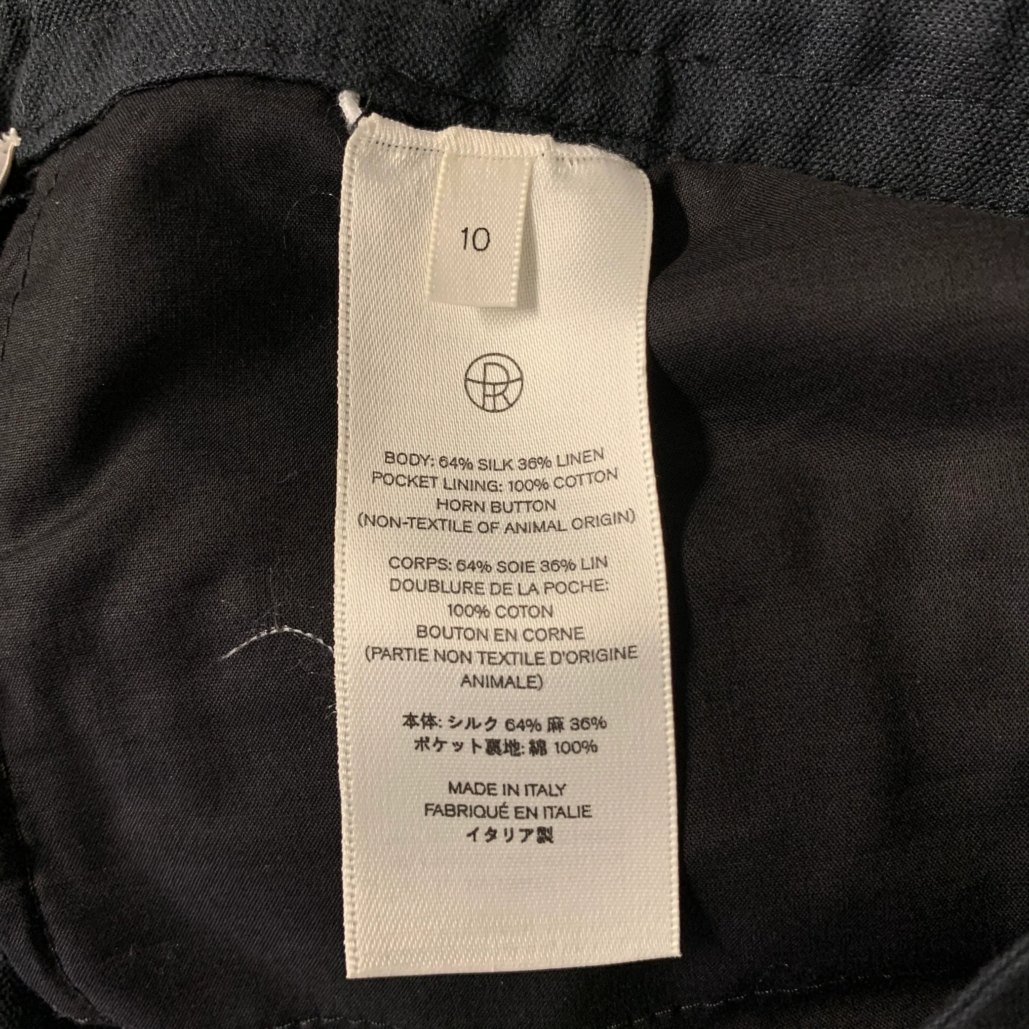 THE ROW Size 10 Navy Silk Linen Drawstring Pants - Image 6