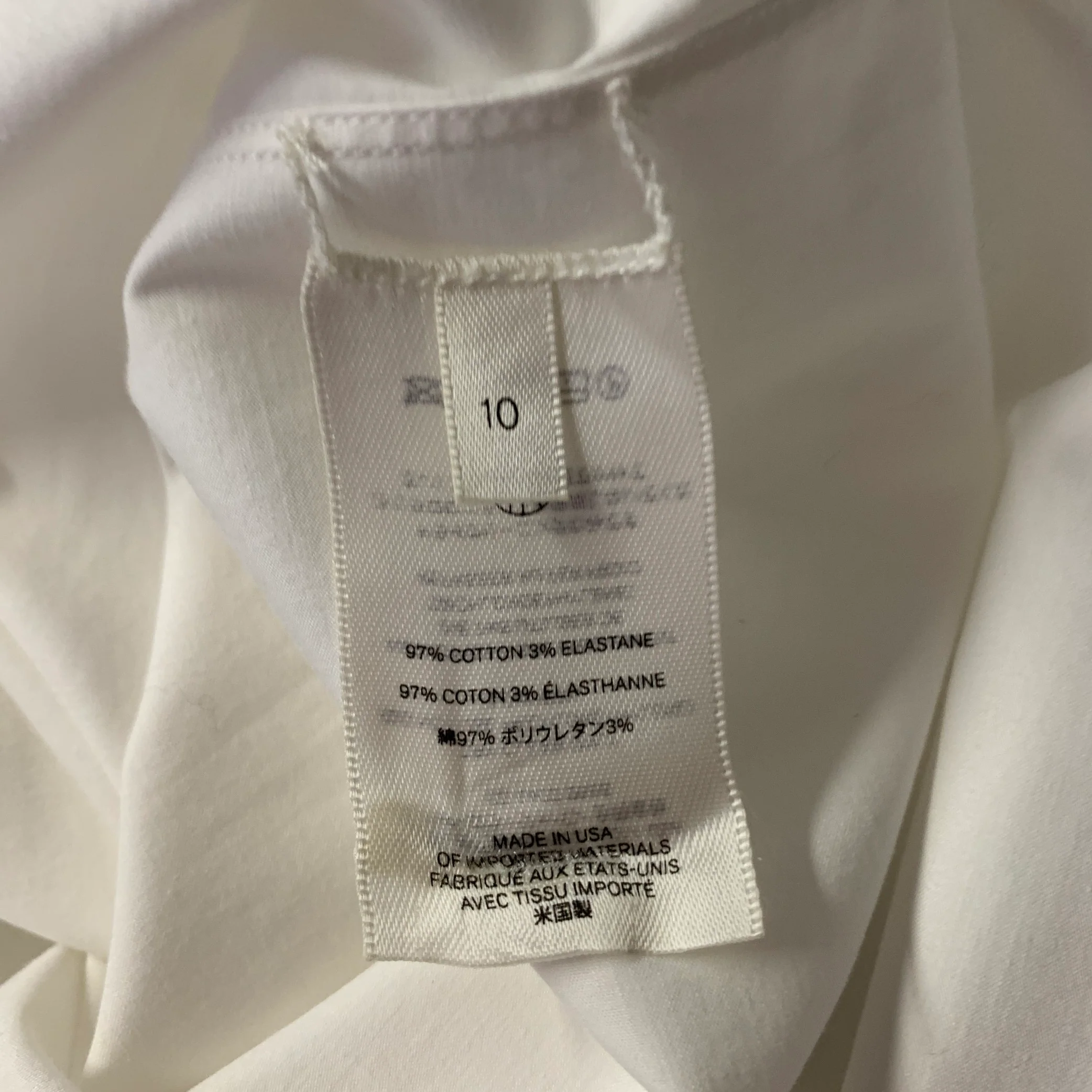 THE ROW Size 10 White Cotton Elastane Shirt - Image 6