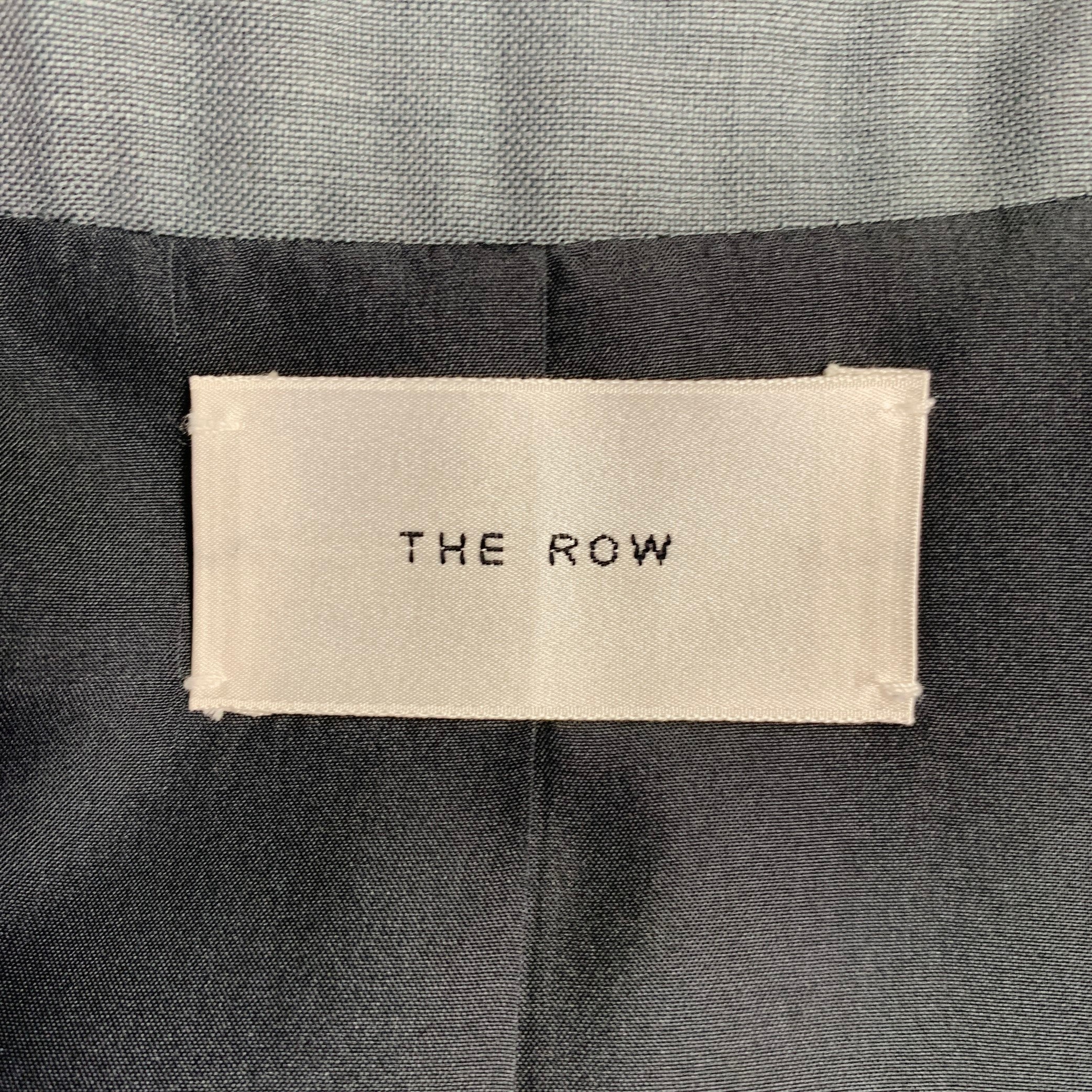 THE ROW Size 12 Grey Sage Silk Single Breasted Coat - Image 7
