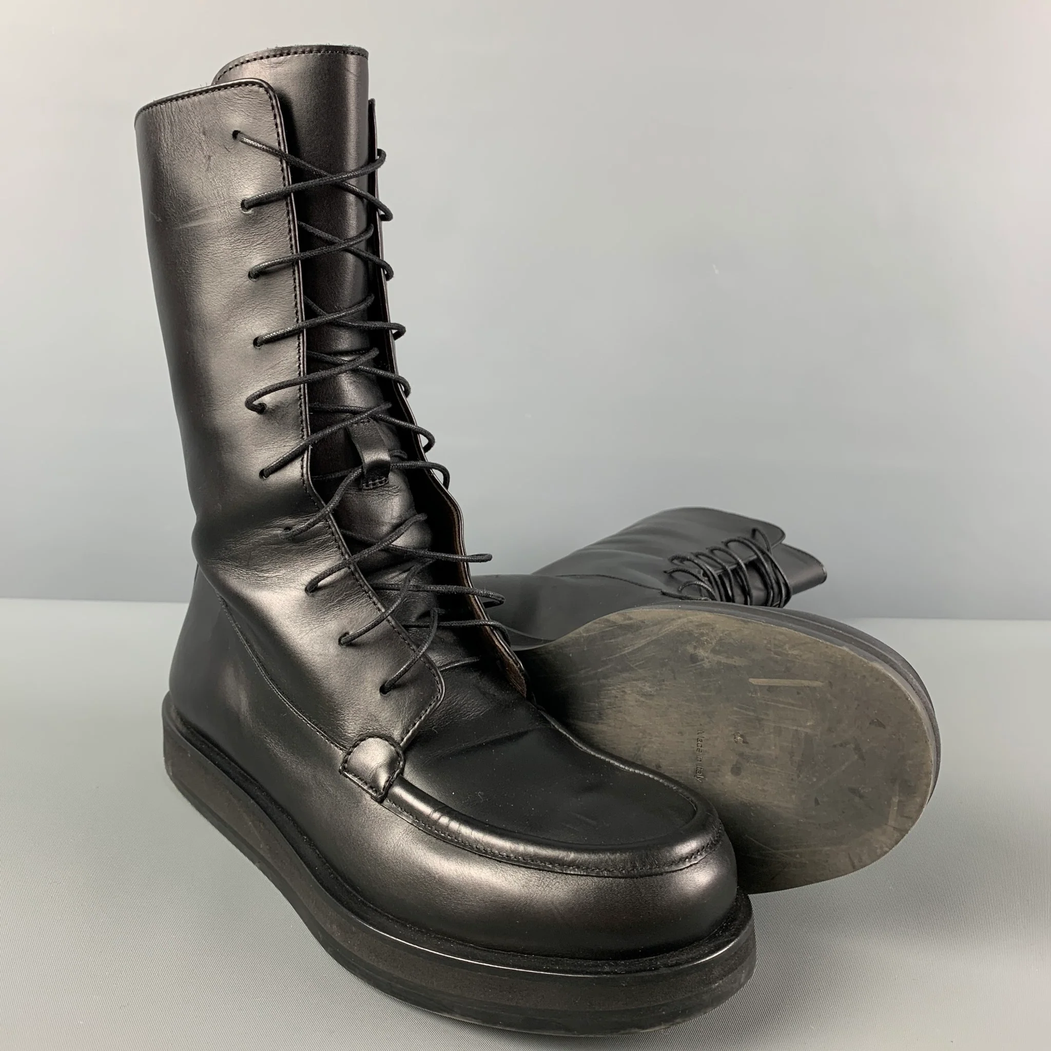 THE ROW Size 7.5 Black Leather Lace Up Boots - Image 3