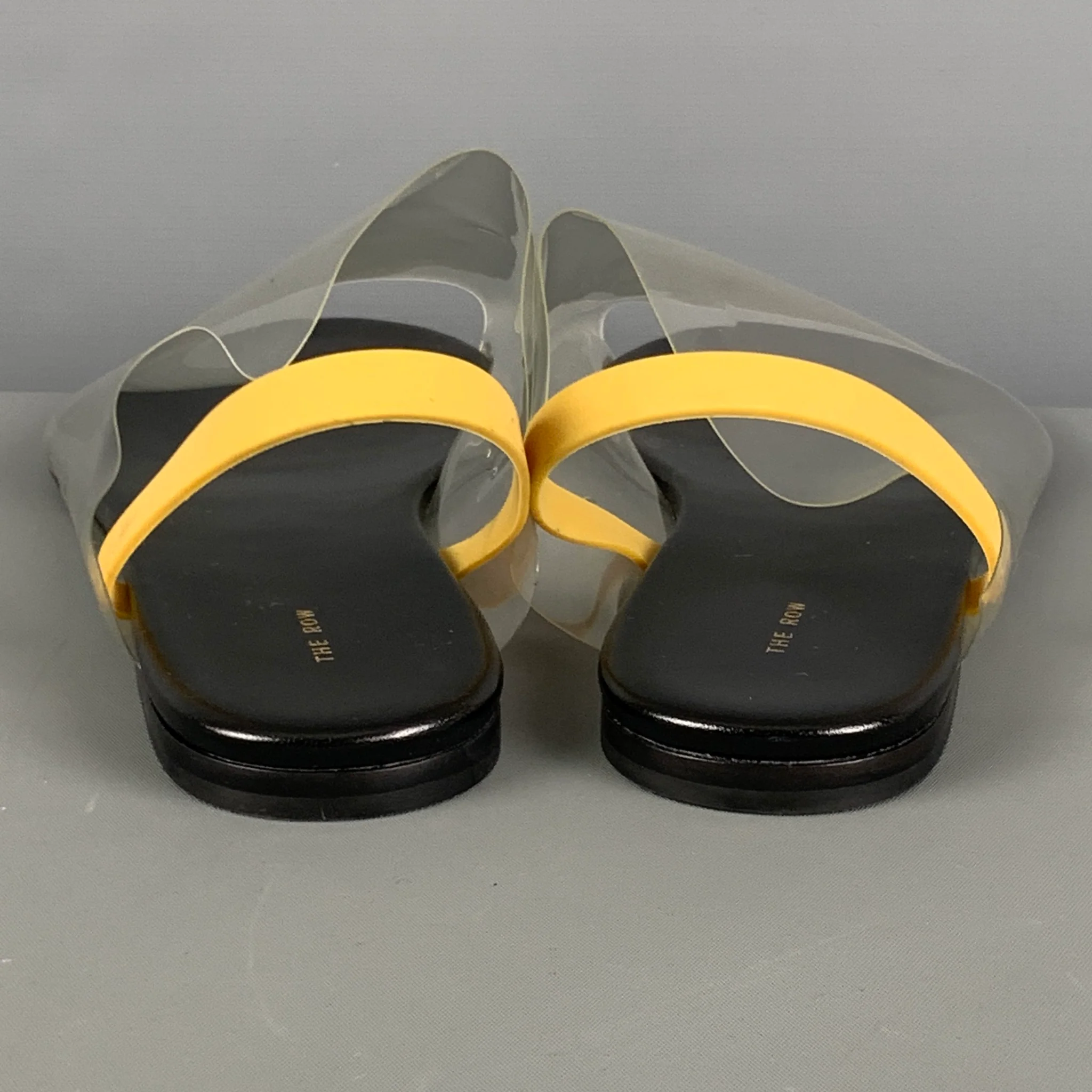 THE ROW Size 7.5 Black See Through Acetate Slingback Flats - Image 3