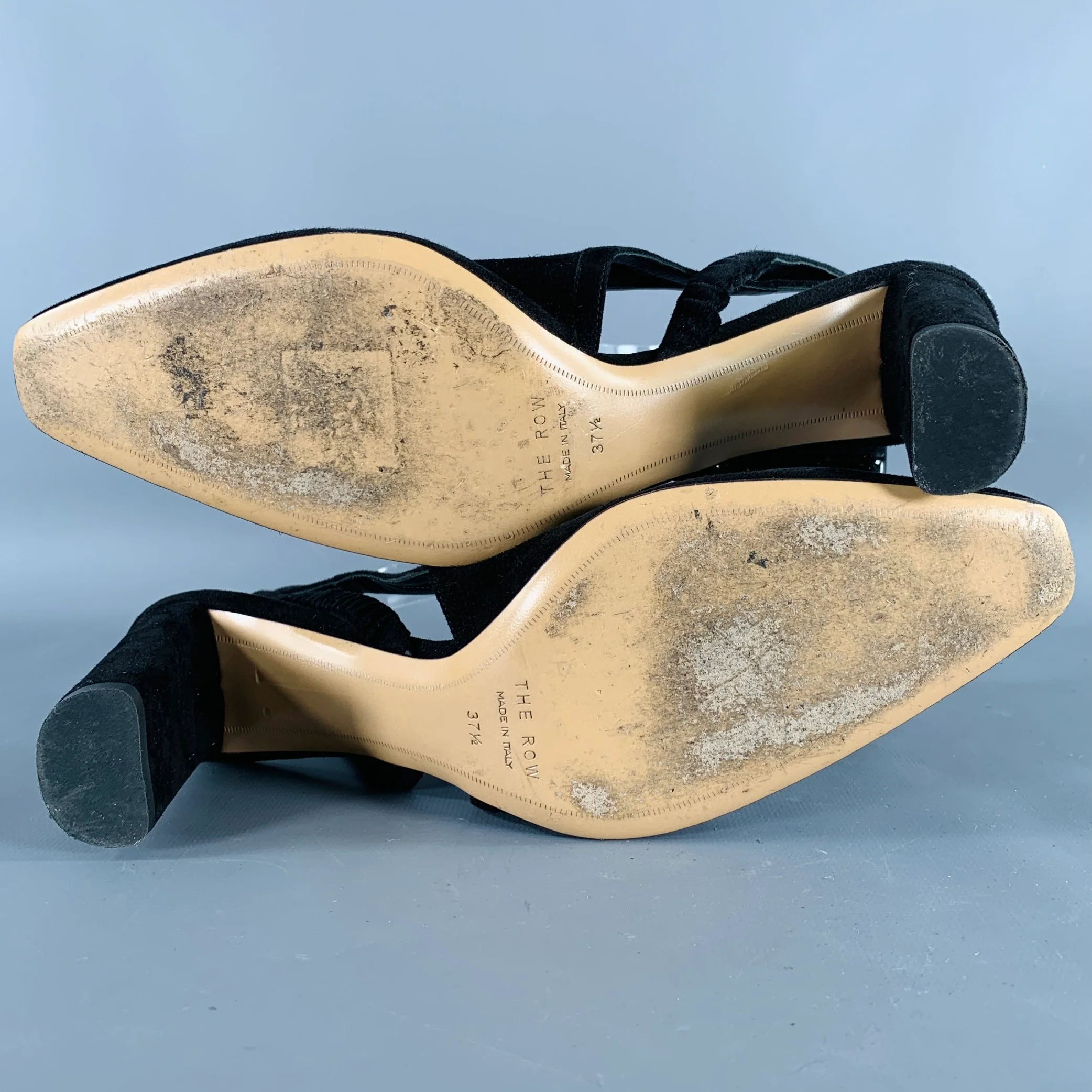 THE ROW Size 7.5 Black Suede Slingback Pumps - Image 6