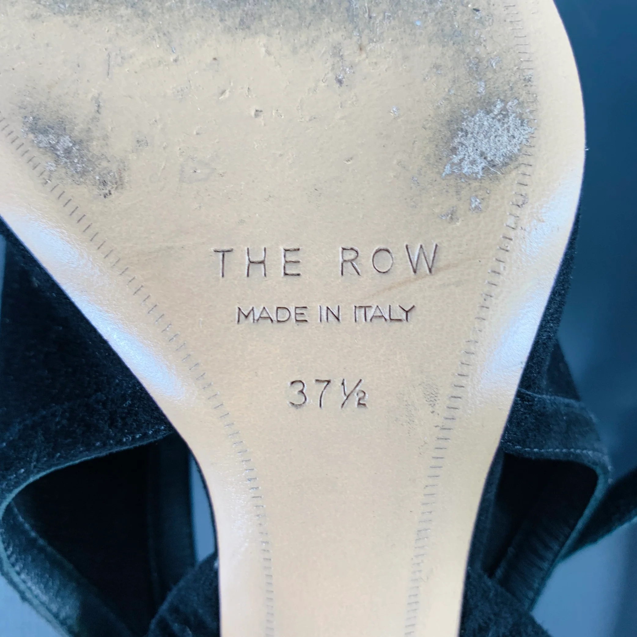 THE ROW Size 7.5 Black Suede Slingback Pumps - Image 8