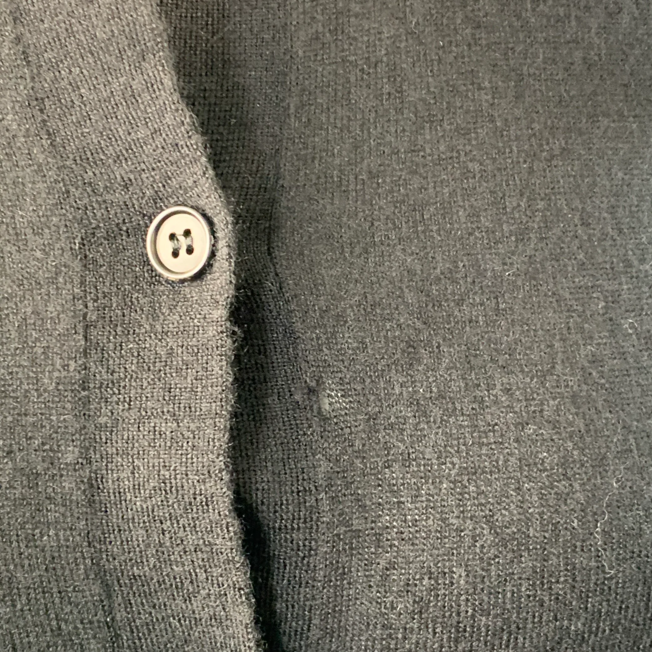 THE ROW Size L Black Cashmere Knit Button Up Cardigan - Image 4
