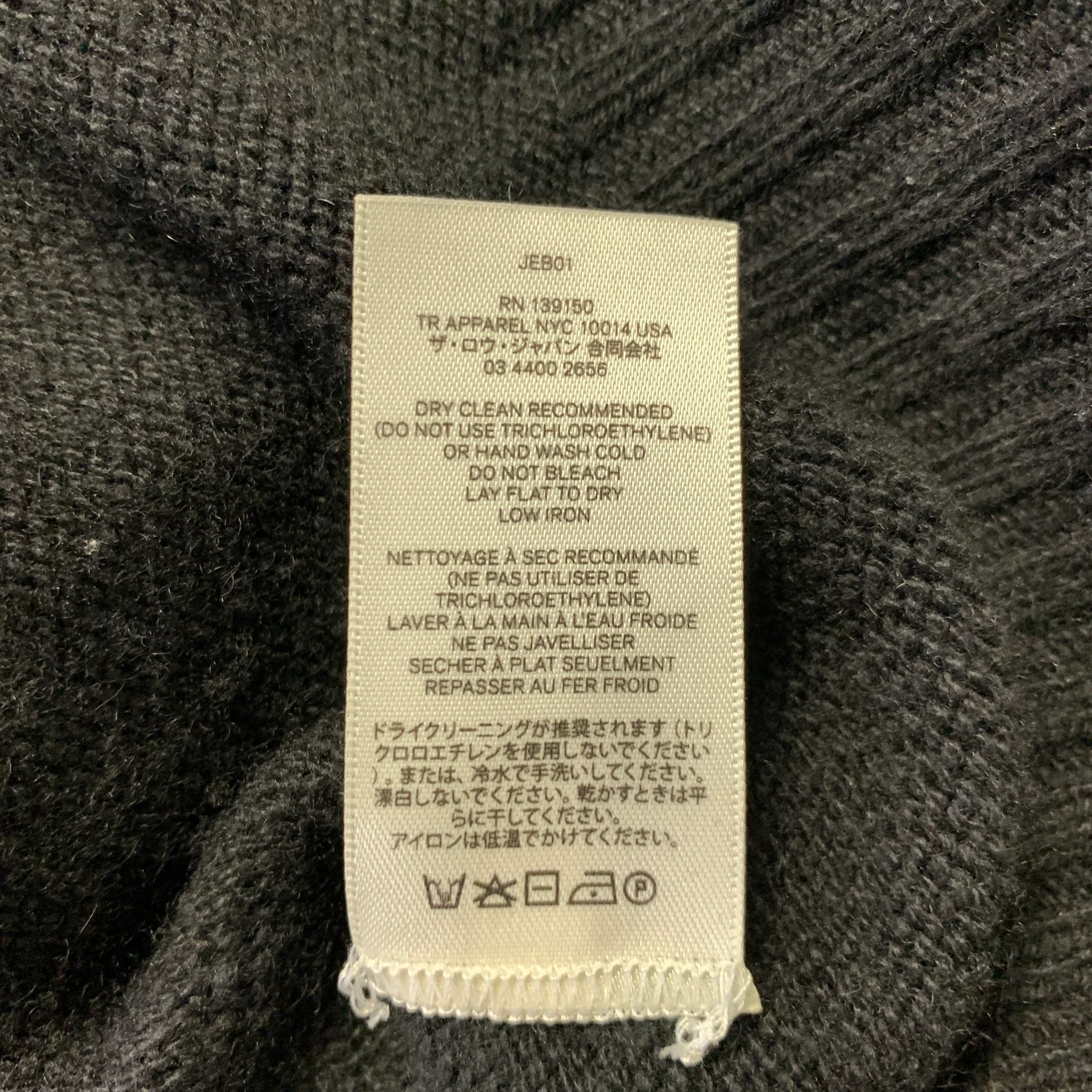 THE ROW Size L Black Cashmere Mock Neck Sweater - Image 7