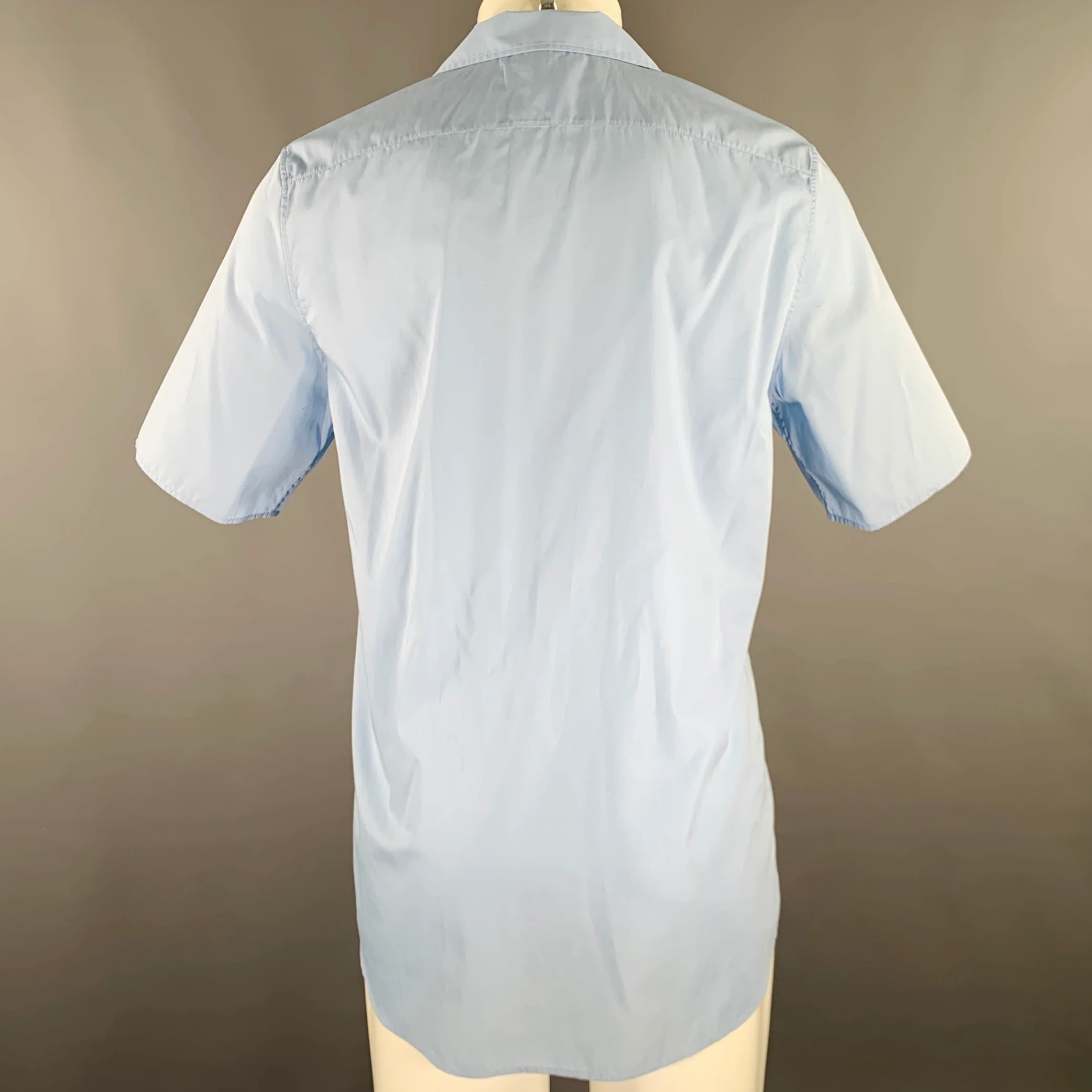 THE ROW Size S Blue Cotton Camp Short Sleeve Shirt - Image 3
