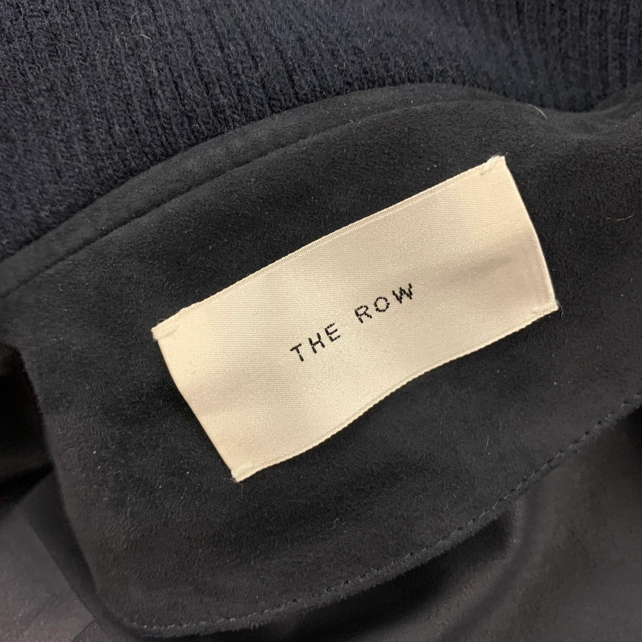 THE ROW Size S Navy Cashmere Blend Lamb Skin Bomber Jacket - Image 5