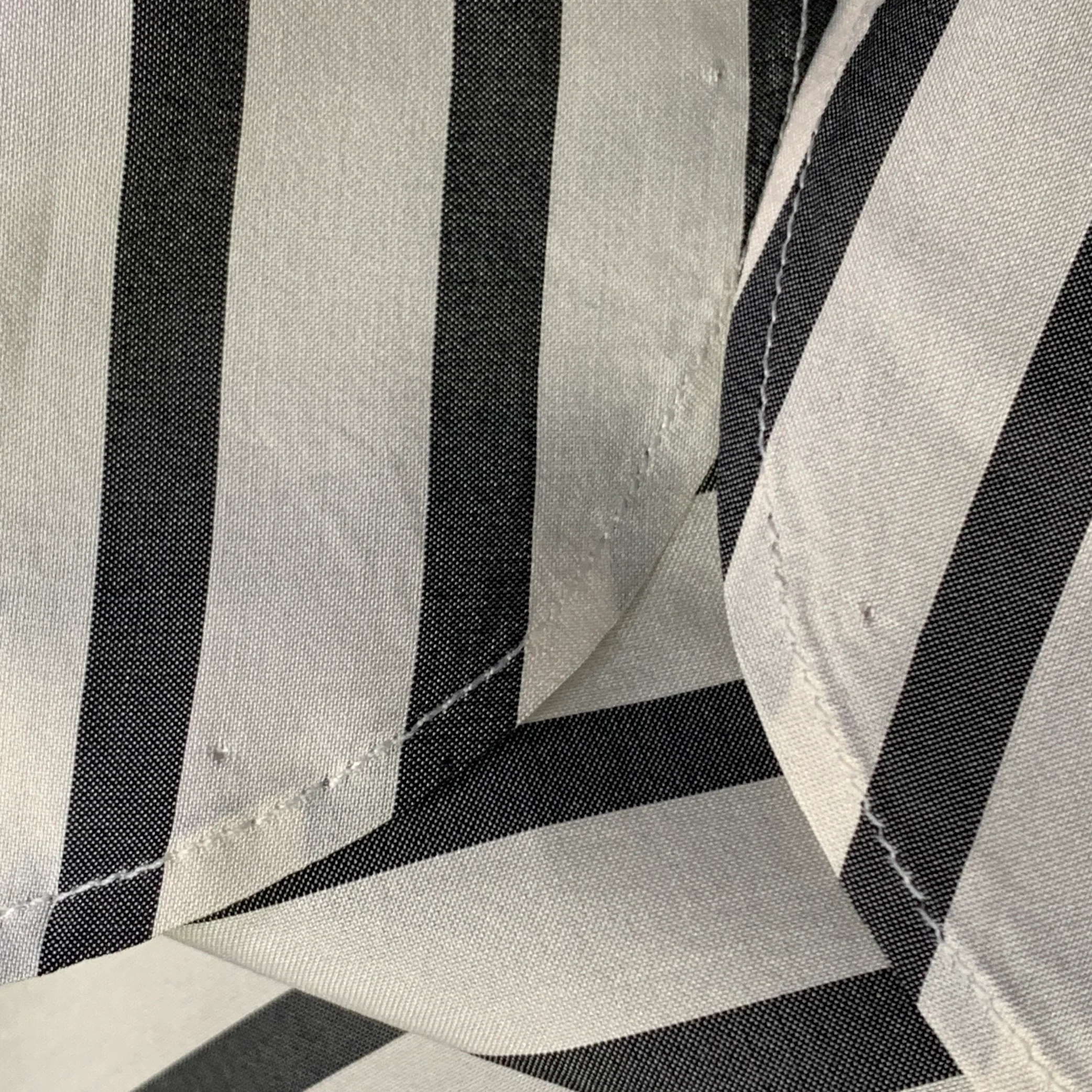 THE ROW Size S White Grey Silk Stripe Hidden Buttons Shirt - Image 7