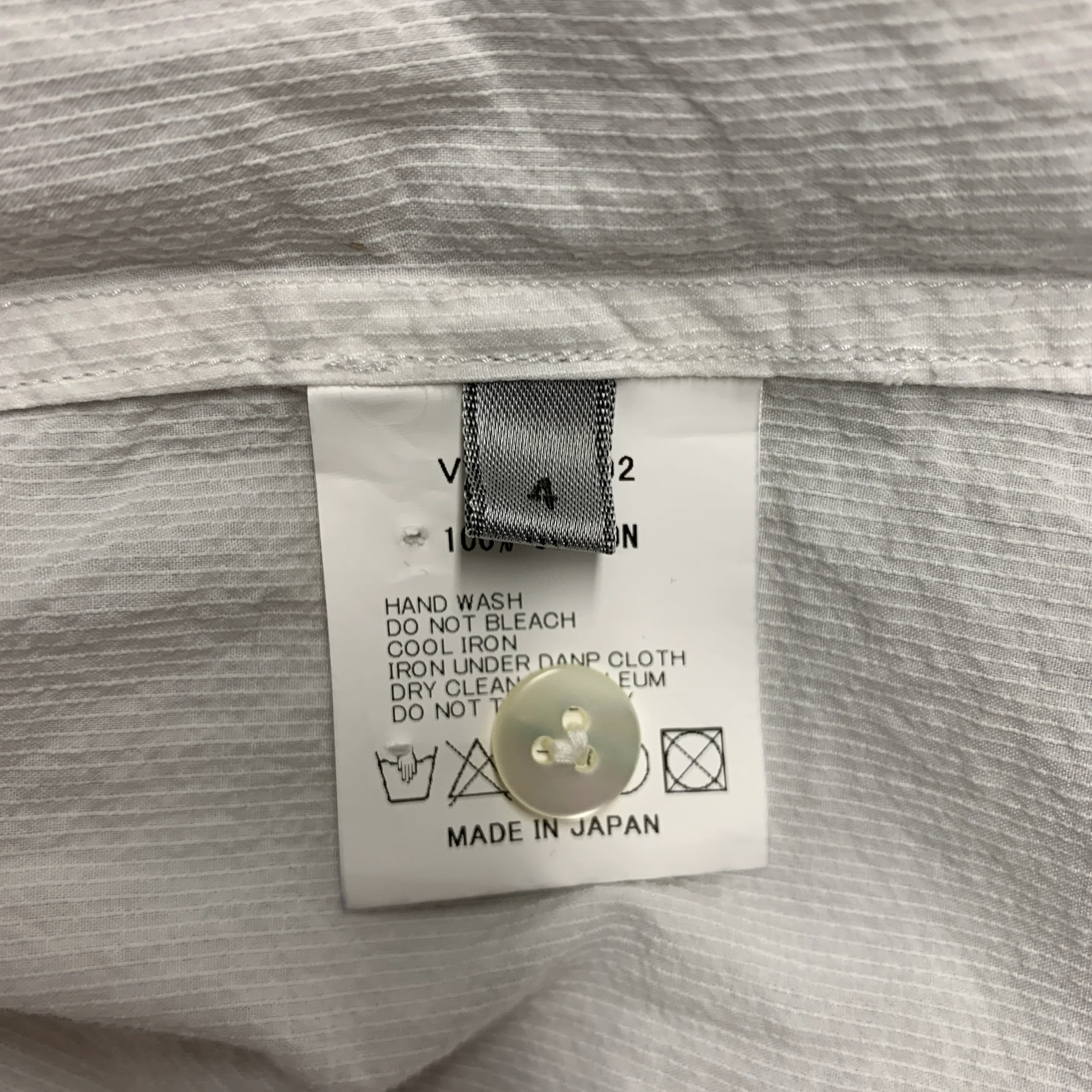 THE VIRIDI-ANNE Size L White Black Contrast Stitch Cotton Long Sleeve Shirt - Image 5