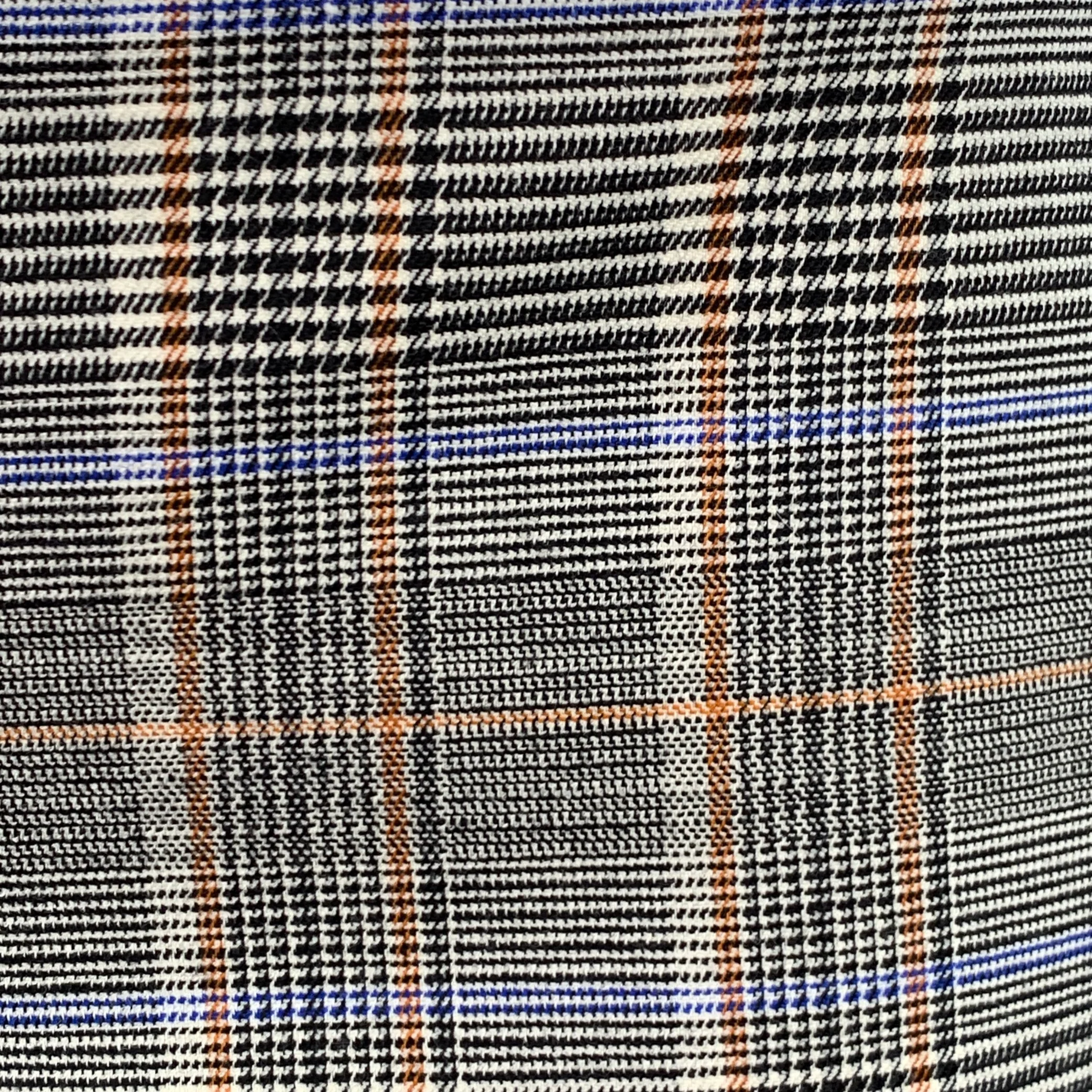 THEORY Size 2 Black White Orange Virgin Wool Blend Glenplaid Dress Pants - Image 2