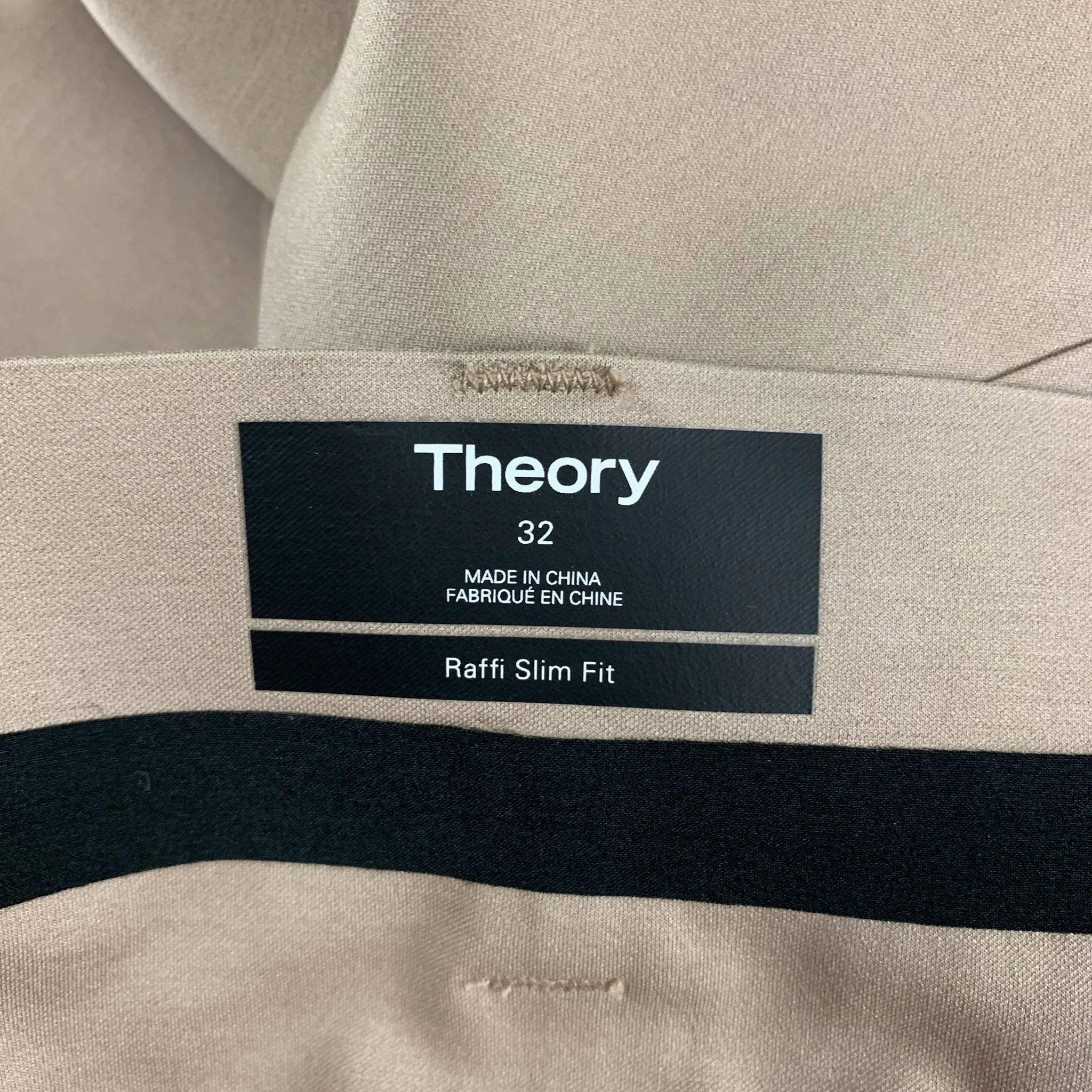 THEORY Size 32 Khaki Cotton Polyester Zip Fly Raffi Pants - Image 4
