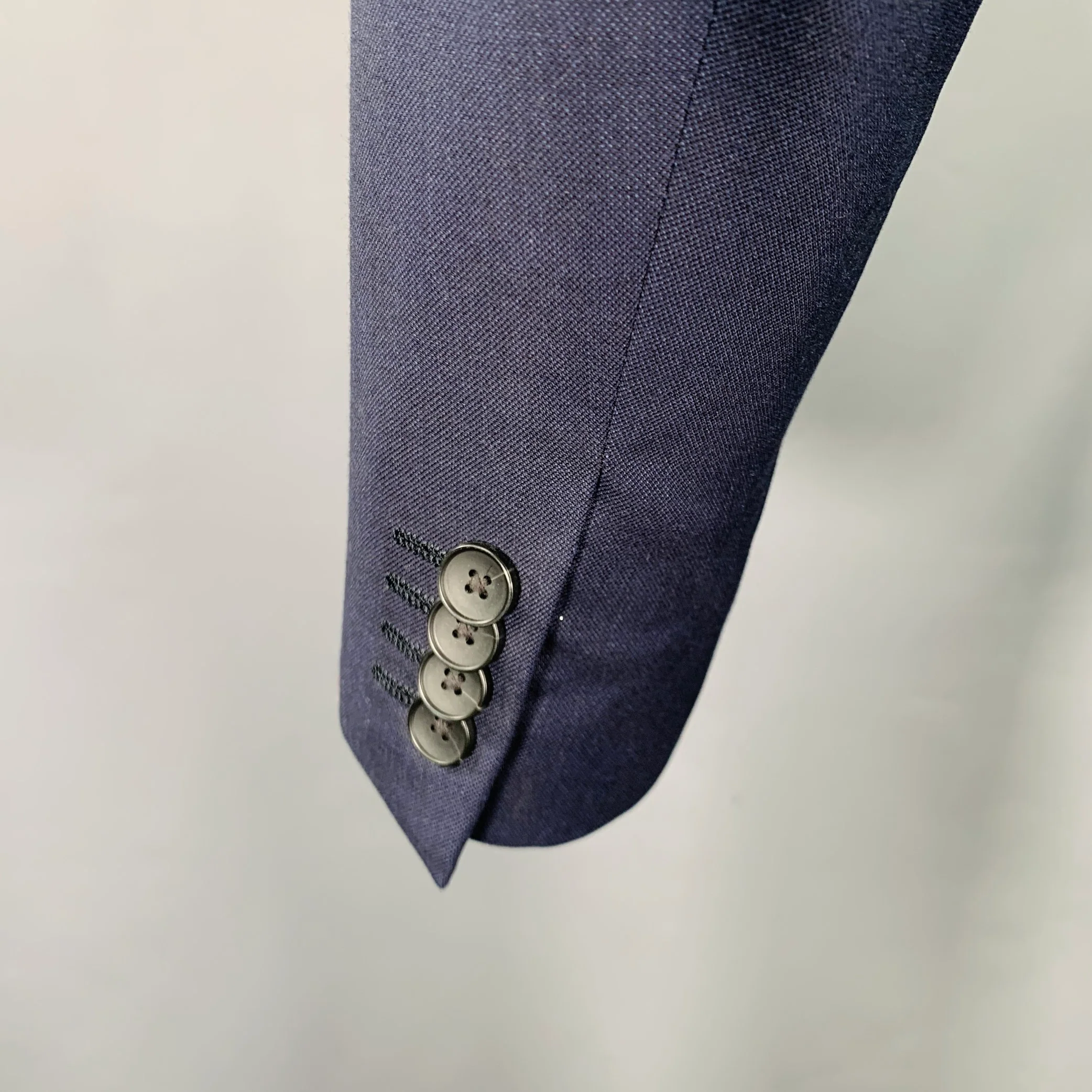 THEORY Size 38 Navy Wool Single Breasted Suit - Image 6