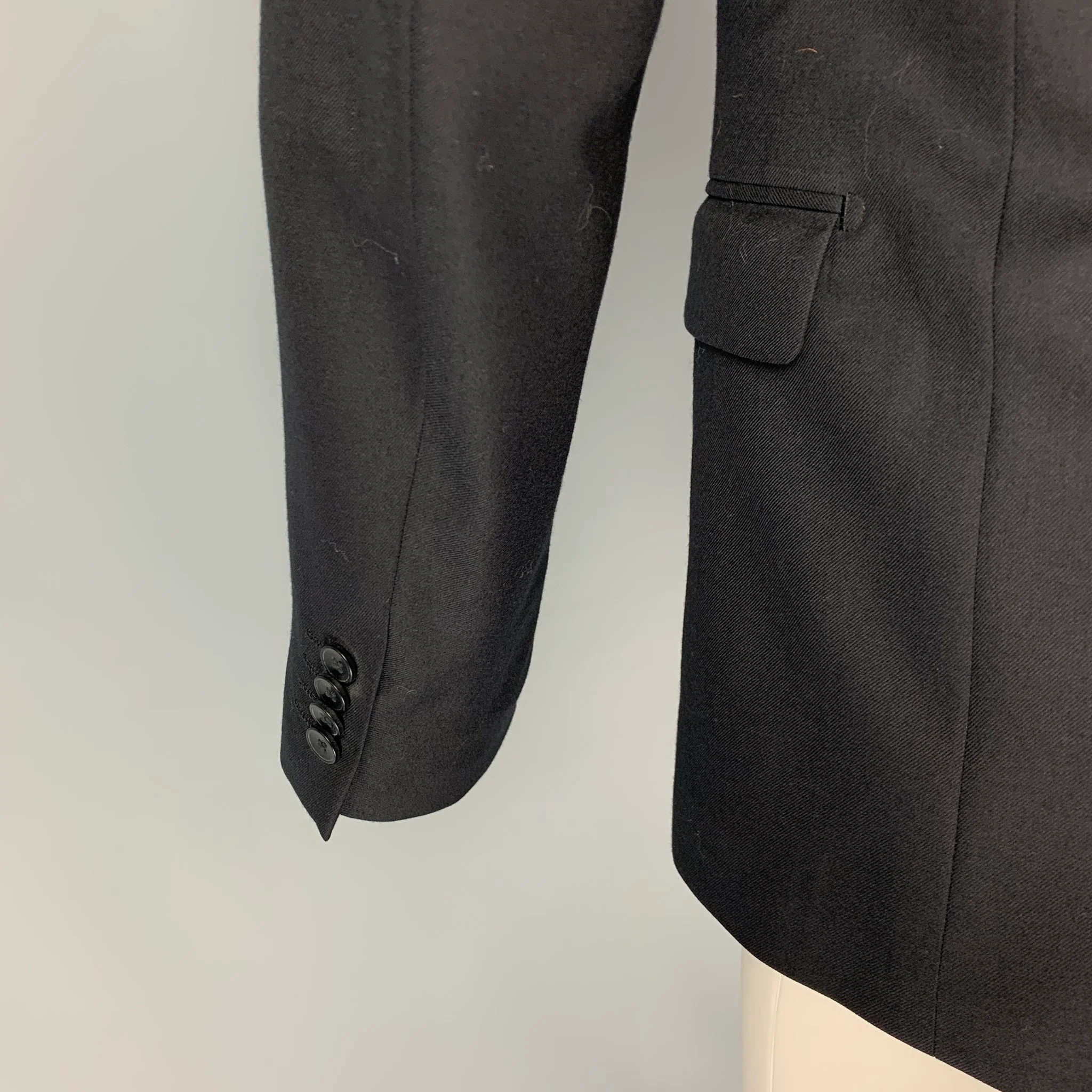 THEORY Size 38 Short Black Wool Notch Lapel Sport Coat - Image 4