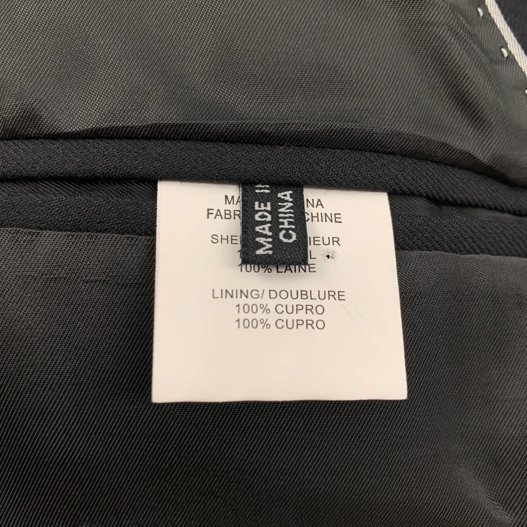 THEORY Size 38 Short Black Wool Notch Lapel Sport Coat - Image 5