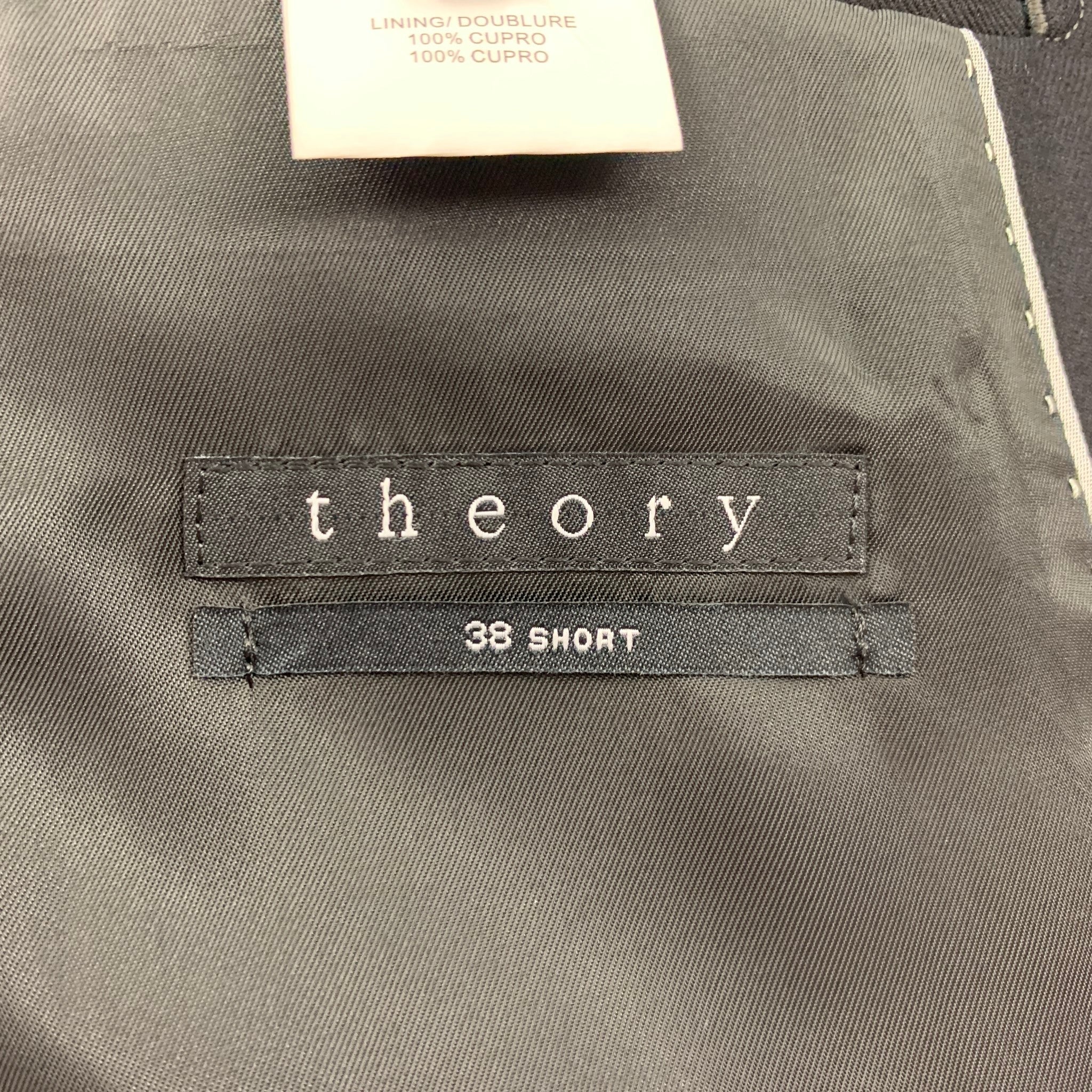 THEORY Size 38 Short Black Wool Notch Lapel Sport Coat - Image 6